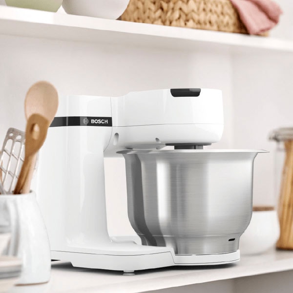 BOSCH Küchenmaschine »MUMS2EW00 MUM Serie 2«, vielseitig einsetzbar, Patisserieset Edelstahl, weiß