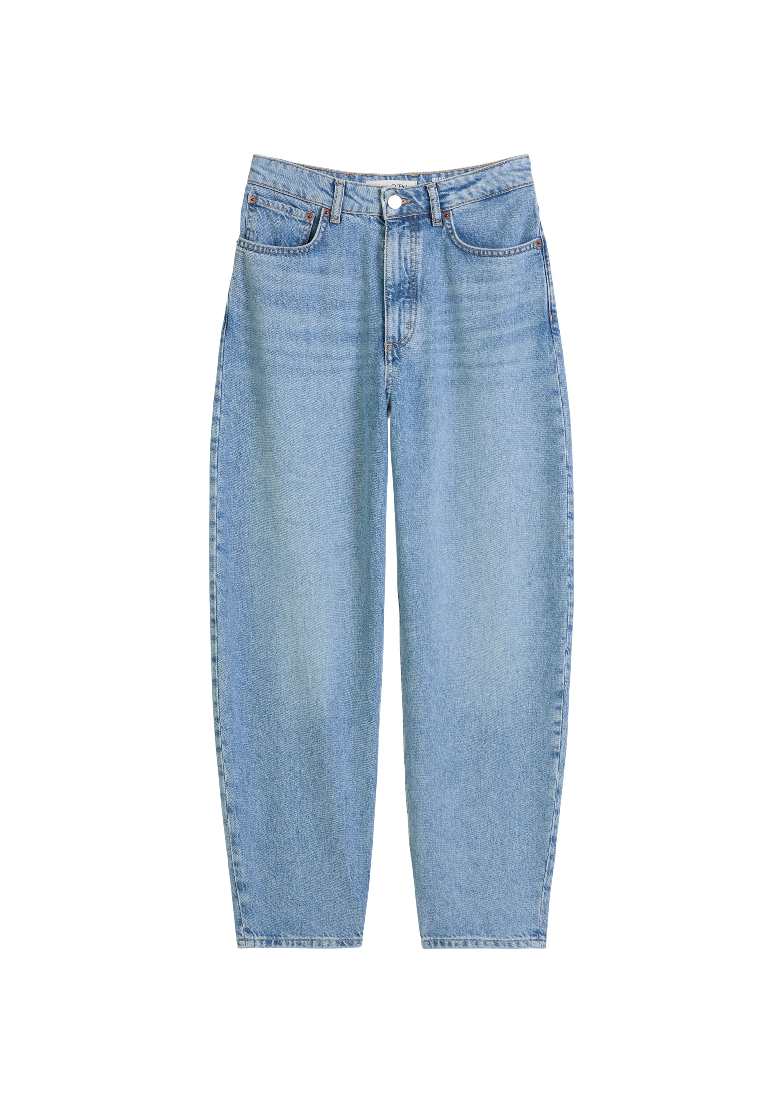 Marc O'Polo High-waist-Jeans, hohe Taille, lockere Passform, verkürzte Länge