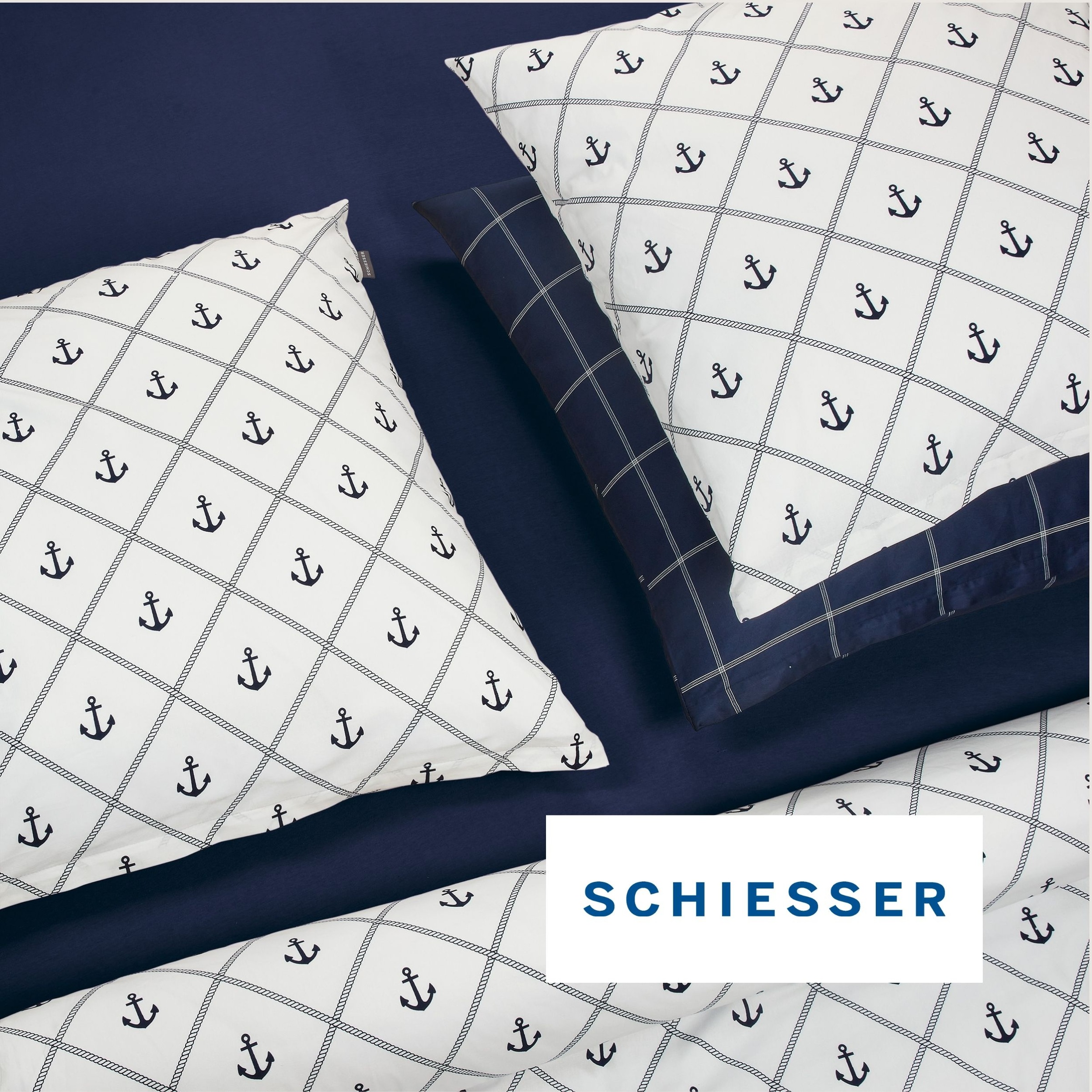 Schiesser Bettwäsche »Josh aus weichem Baumwoll-Satin mit kariertem Muster« 2 Stk. OEKO-TEX® MADE IN GREEN