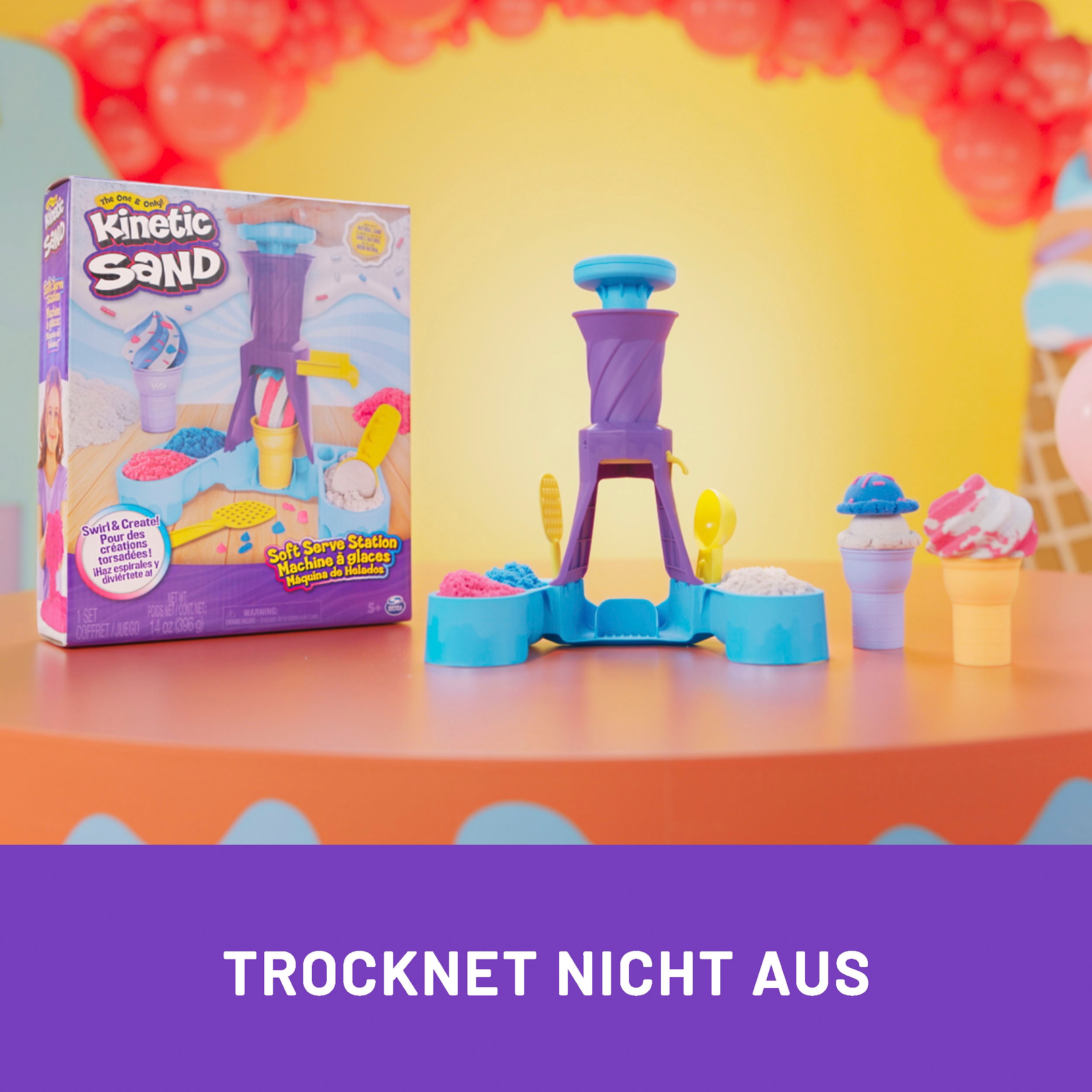 Spin Master Kreativset »Kinetic Sand - Soft Serve Ice Cream Station 397g«