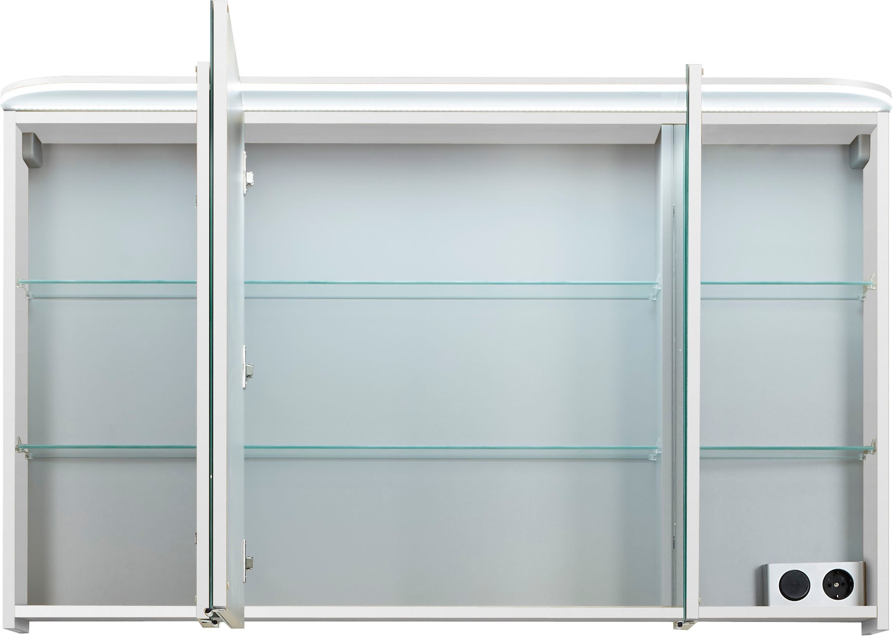 Saphir Badmöbel-Set »Balto Sprint 3-teilig, Mineralmarmor-Waschtisch mit LED-Spiegelschrank«, (4 St.), Badezimmer Set mit Unterschrank inkl Türdämpfer, 3 Türen, 2 Schubladen