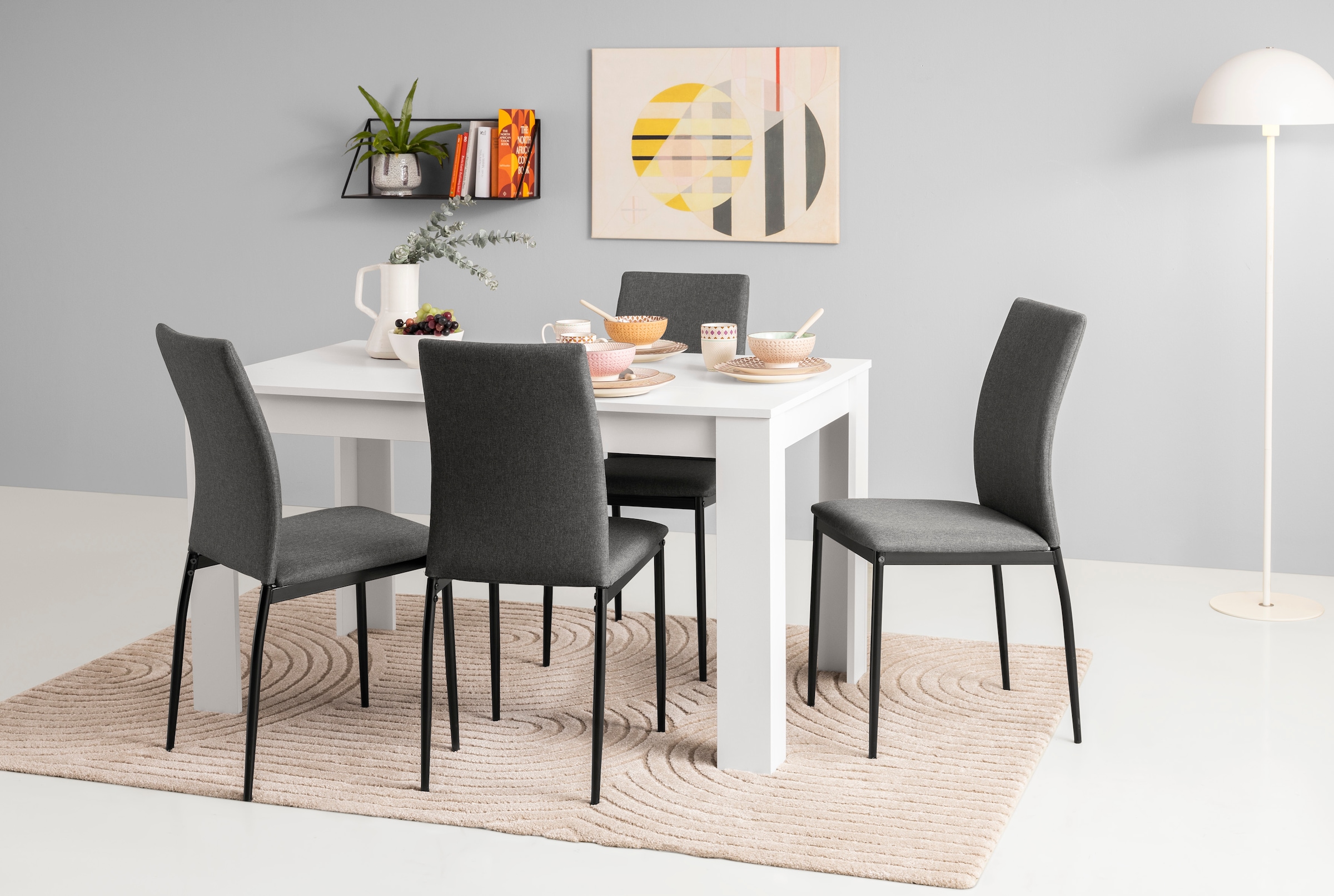 Home affaire Essgruppe »SIMONE«, (Set, 5 tlg.), Platte mit Wendeeinlage, Bezug Microfaser, Unser Bestpreis