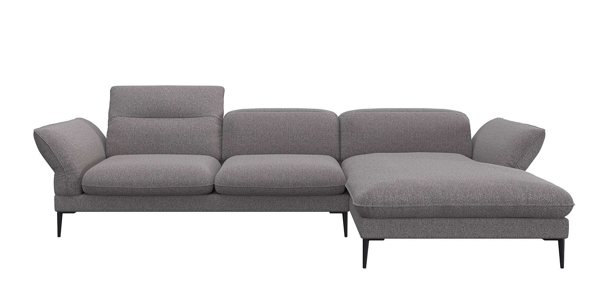 FLEXLUX Ecksofa »Salino, Funktionssofa mit Recamiere, Relaxsofa, Ecksofa«, Sofa mit Arm- und Kopfteil-Verstellungen, Kaltschaum & Stahl-Wellen