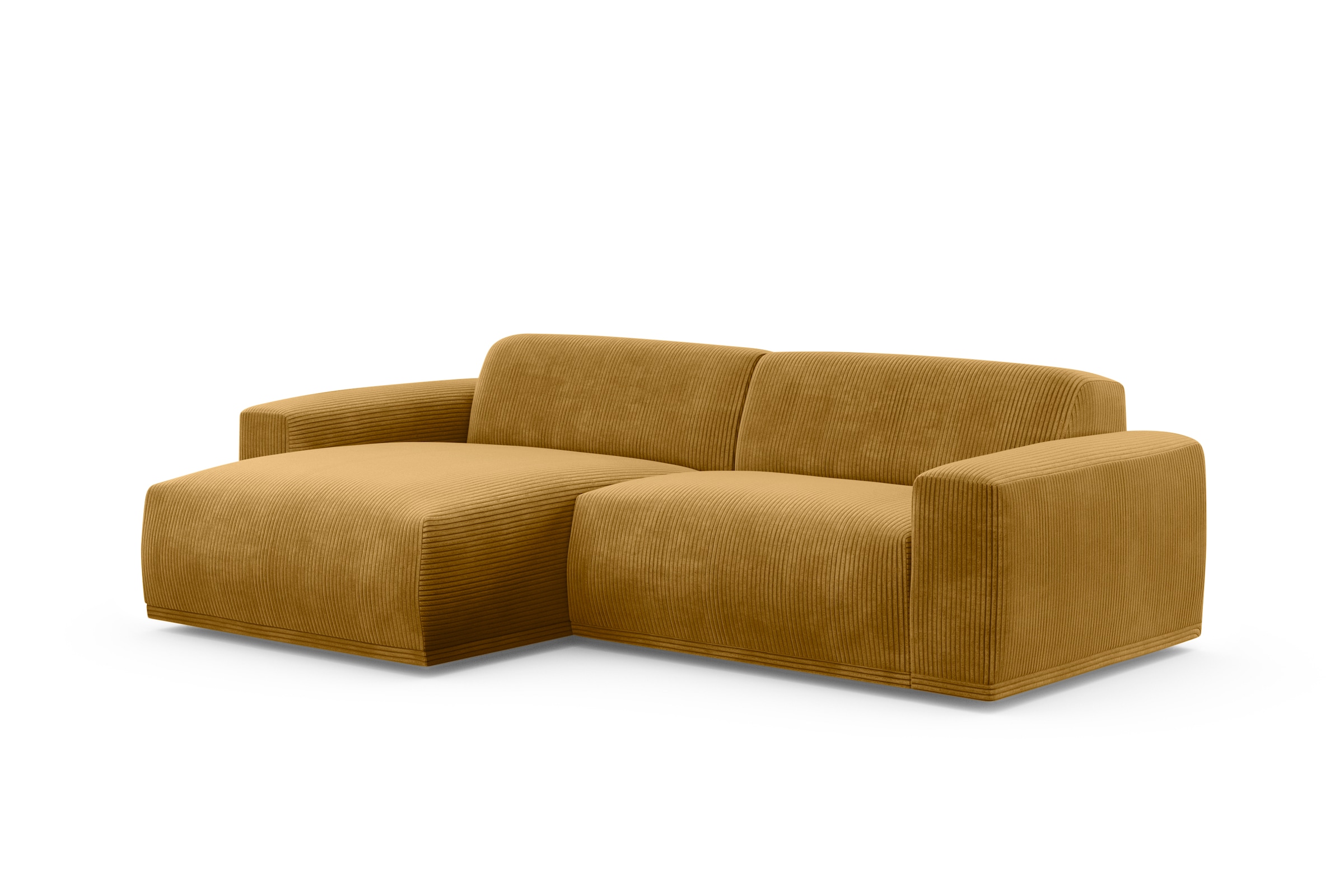 TRENDMANUFAKTUR Ecksofa »Braga, mit hochwertigem Kaltschaum, L-Form, in Cord erhältlich«, (2 St.), modernes Sofa, Couch mit hohem Sitzkomfort, 255/72/160 cm (B/H/T)