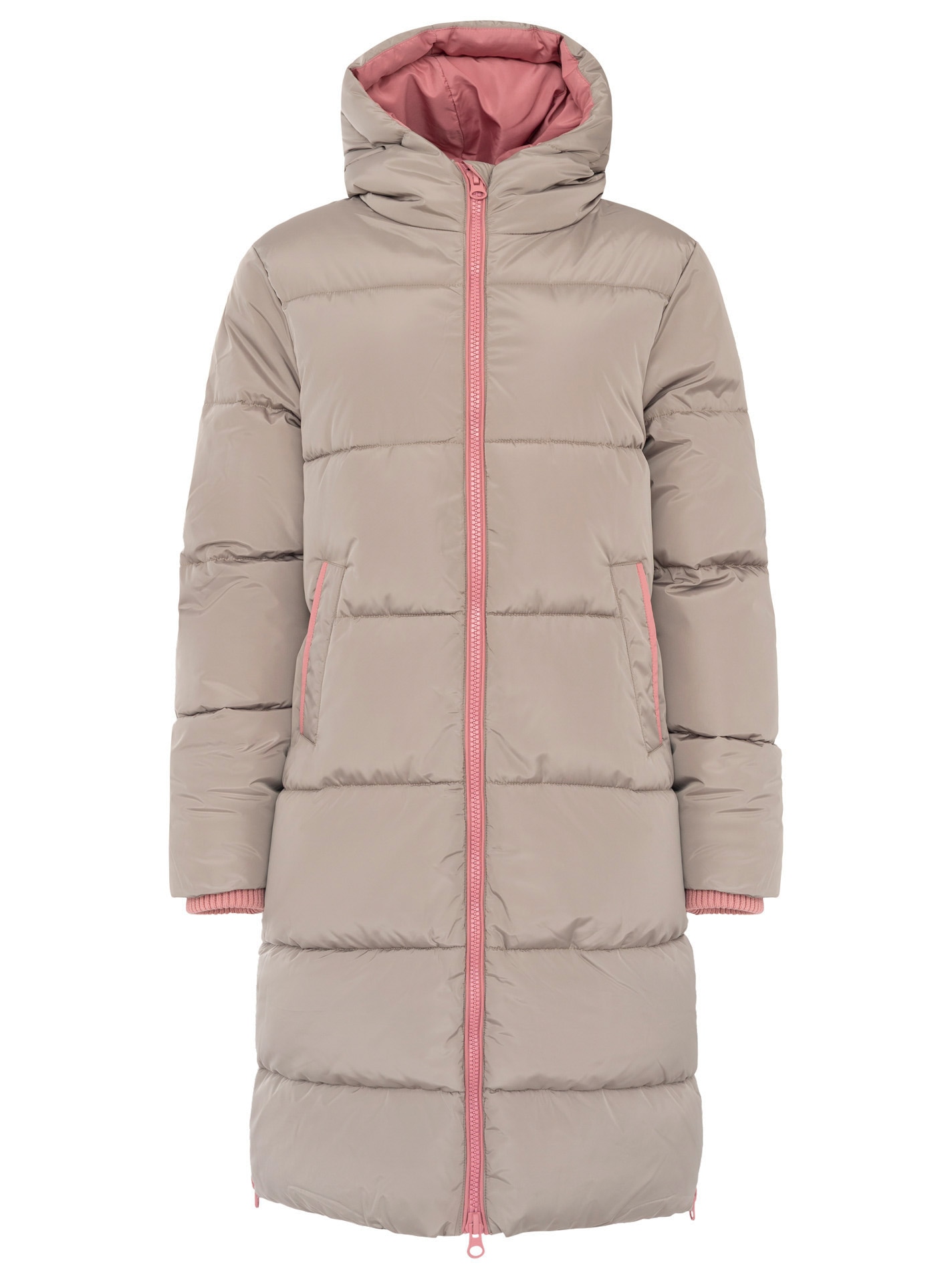 Zwillingsherz Steppmantel "„Cozy“" Kapuze, farbliche Details, Reißverschluss, elastische Bündchen
