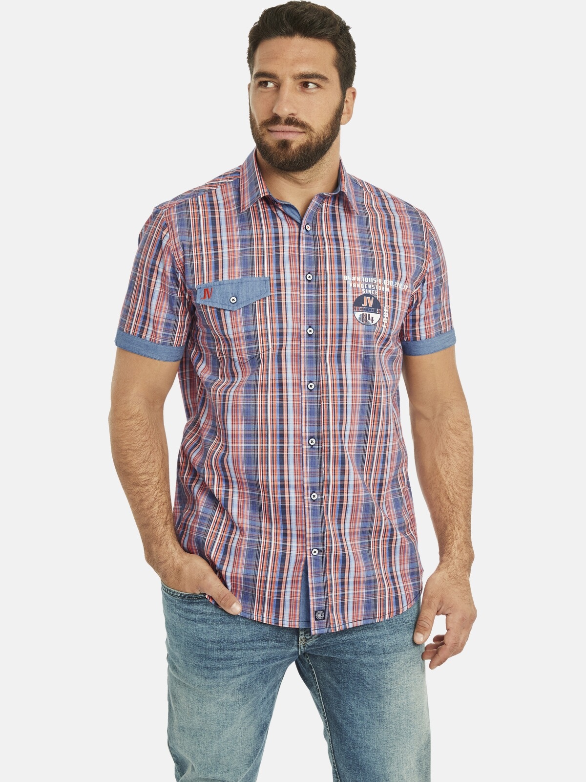 Jan Vanderstorm Karohemd "Kurzarmhemd WIM" günstig online kaufen