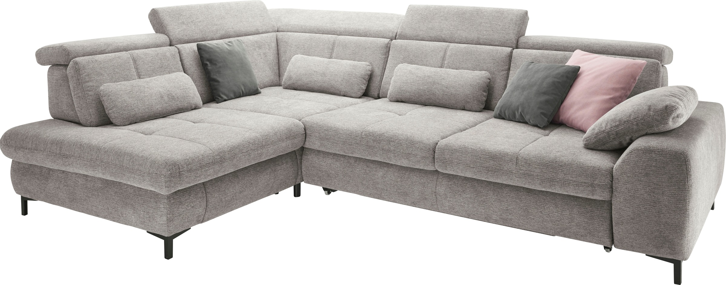 set one by Musterring Ecksofa »SO 3400 Sitzhöhe 47cm oder 49cm, Sitztiefe verstellbar, B/T 317/220 cm«, Kaltschaumpolsterung, Flachgewebe, whlw. mit Funktionen, Sitzhöhe 47