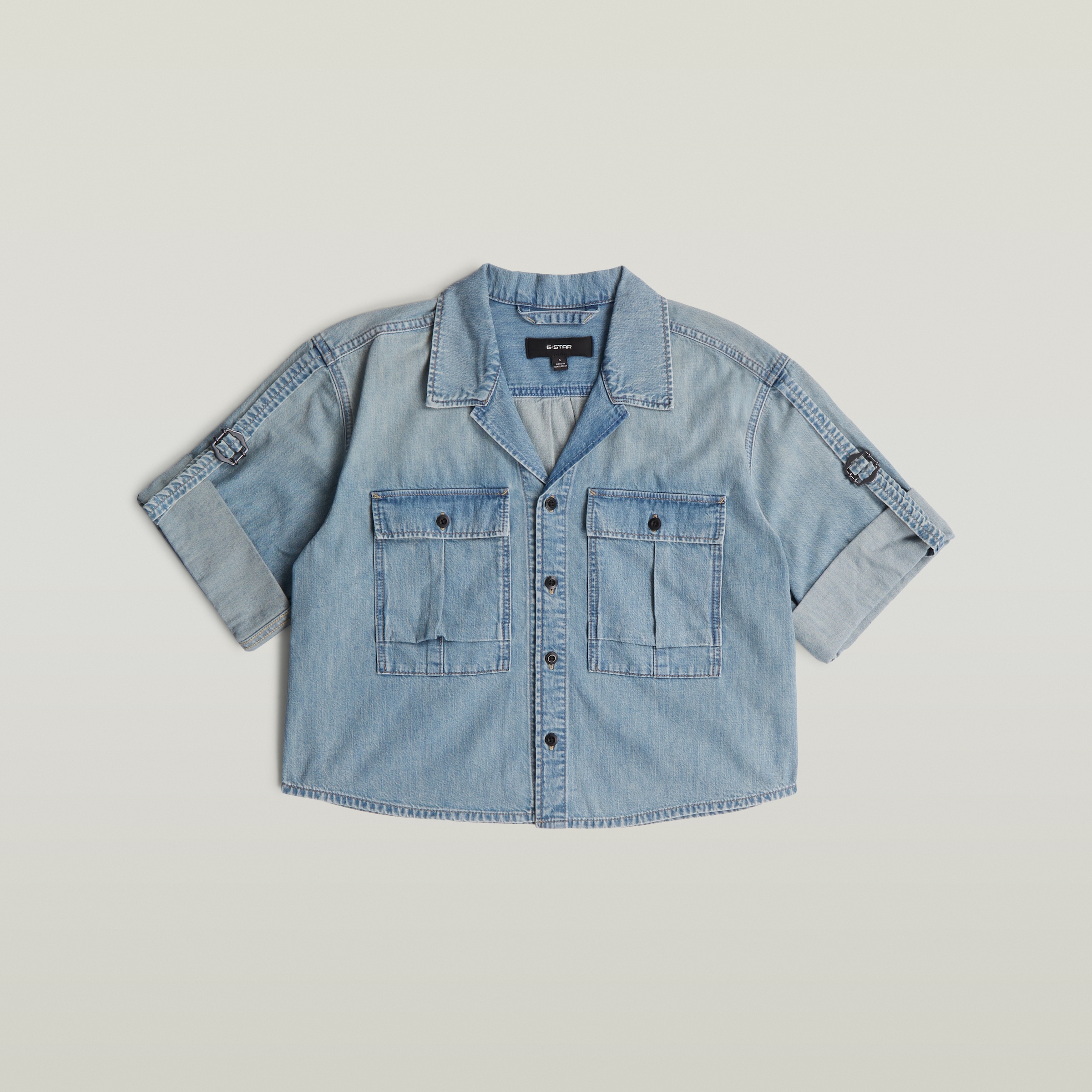 G-STAR Hemdbluse »Boxy Relaxed Shirt ss wmn« mit gekrempelten Ärmeln, Reverskragen