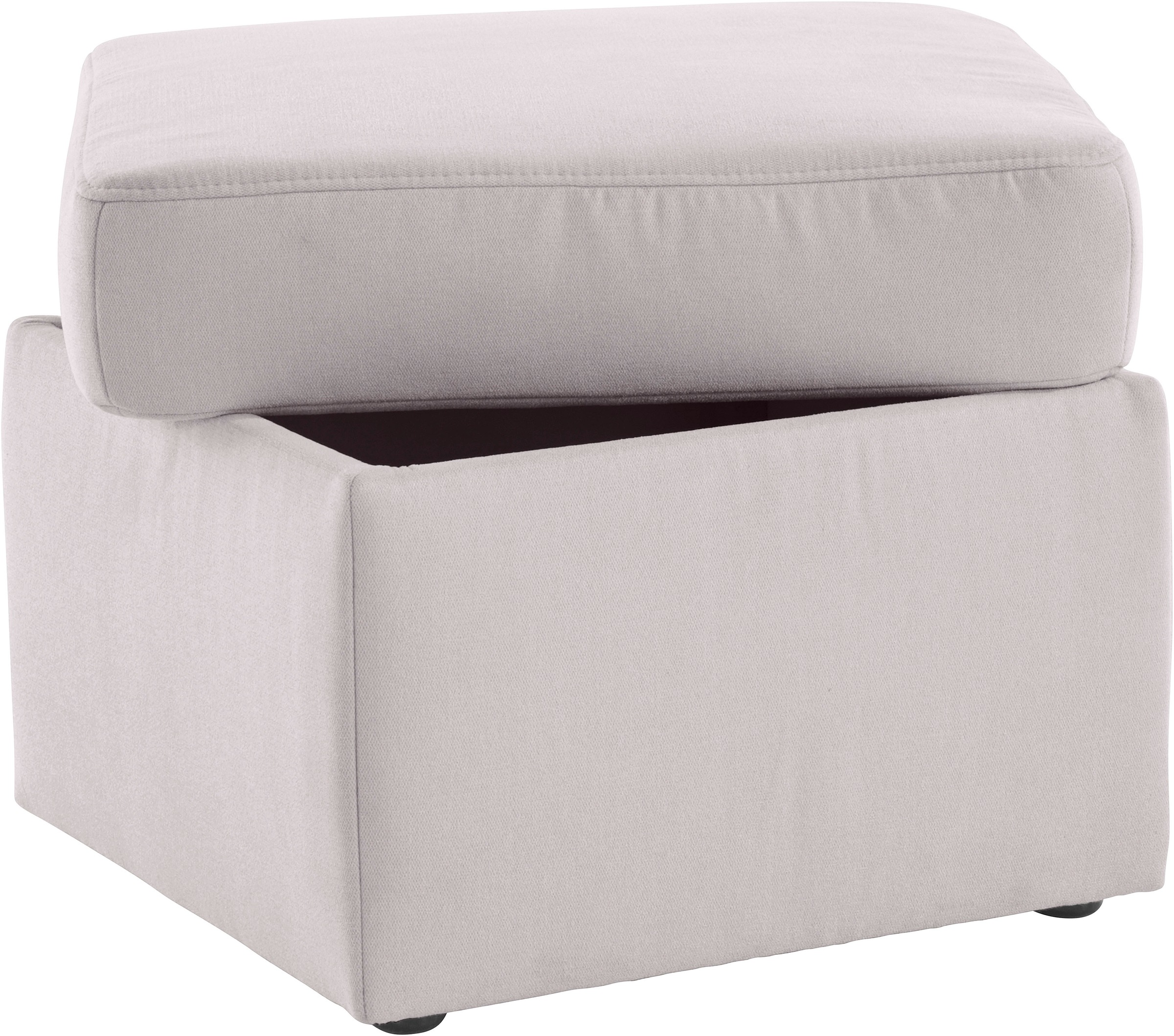 Stauraumhocker SIT & MORE "Melissa", silber, B:60cm H:48cm T:60cm, 98% Polyester 2% Polyamid, Hocker, klassisches Design, optional in dem mit Wasser zu reinigendem Bezug 3