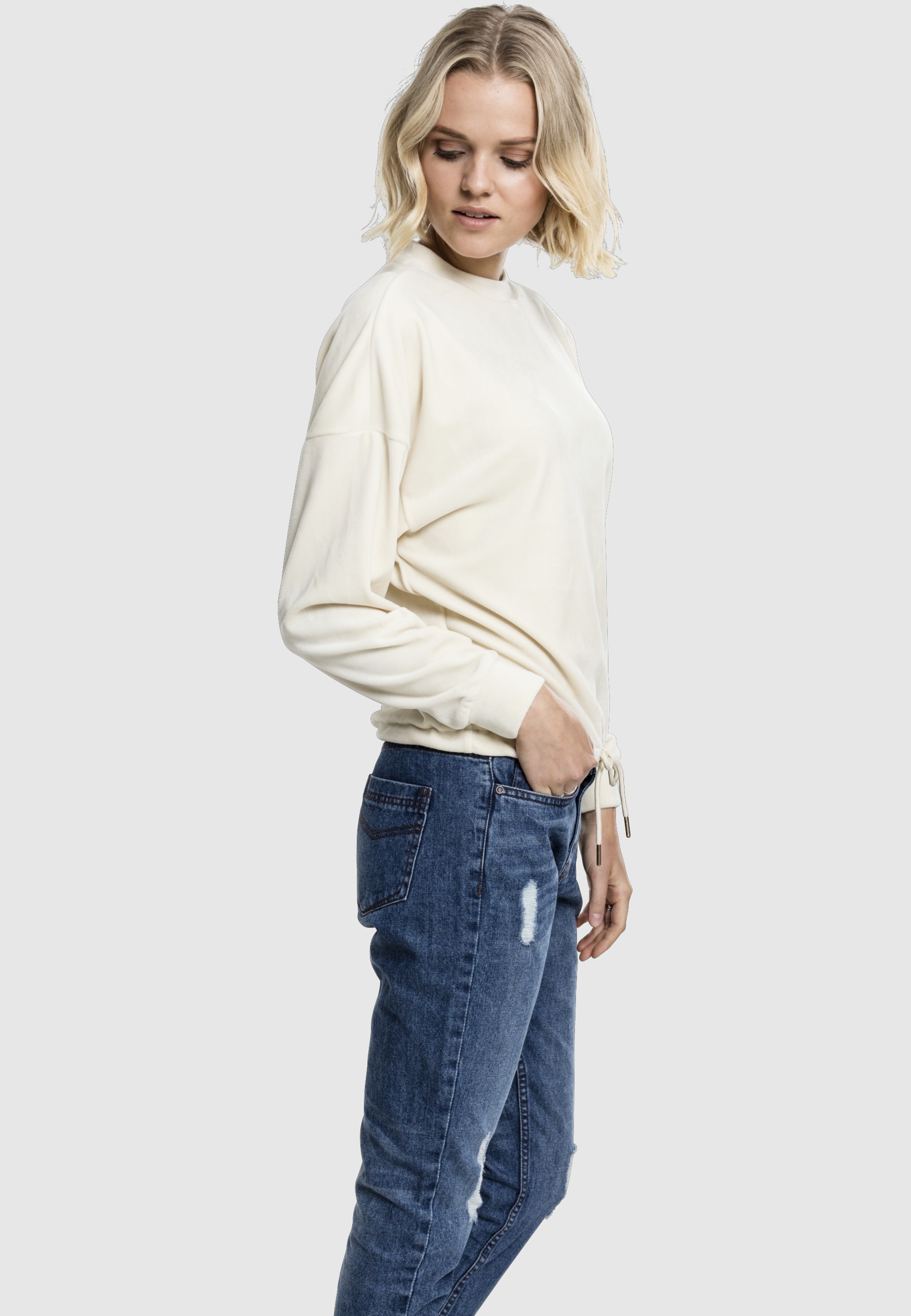 URBAN CLASSICS Sweatshirt »Urban Classics Damen Ladies Oversized Velvet Crew«, 1 Stk.
