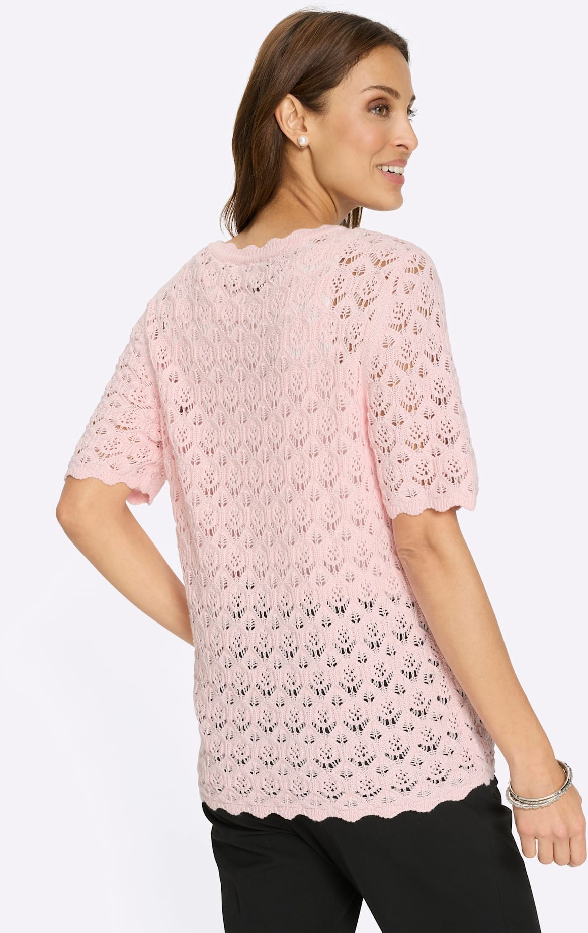 Lady Kurzarmpullover »Ajour-Pullover«