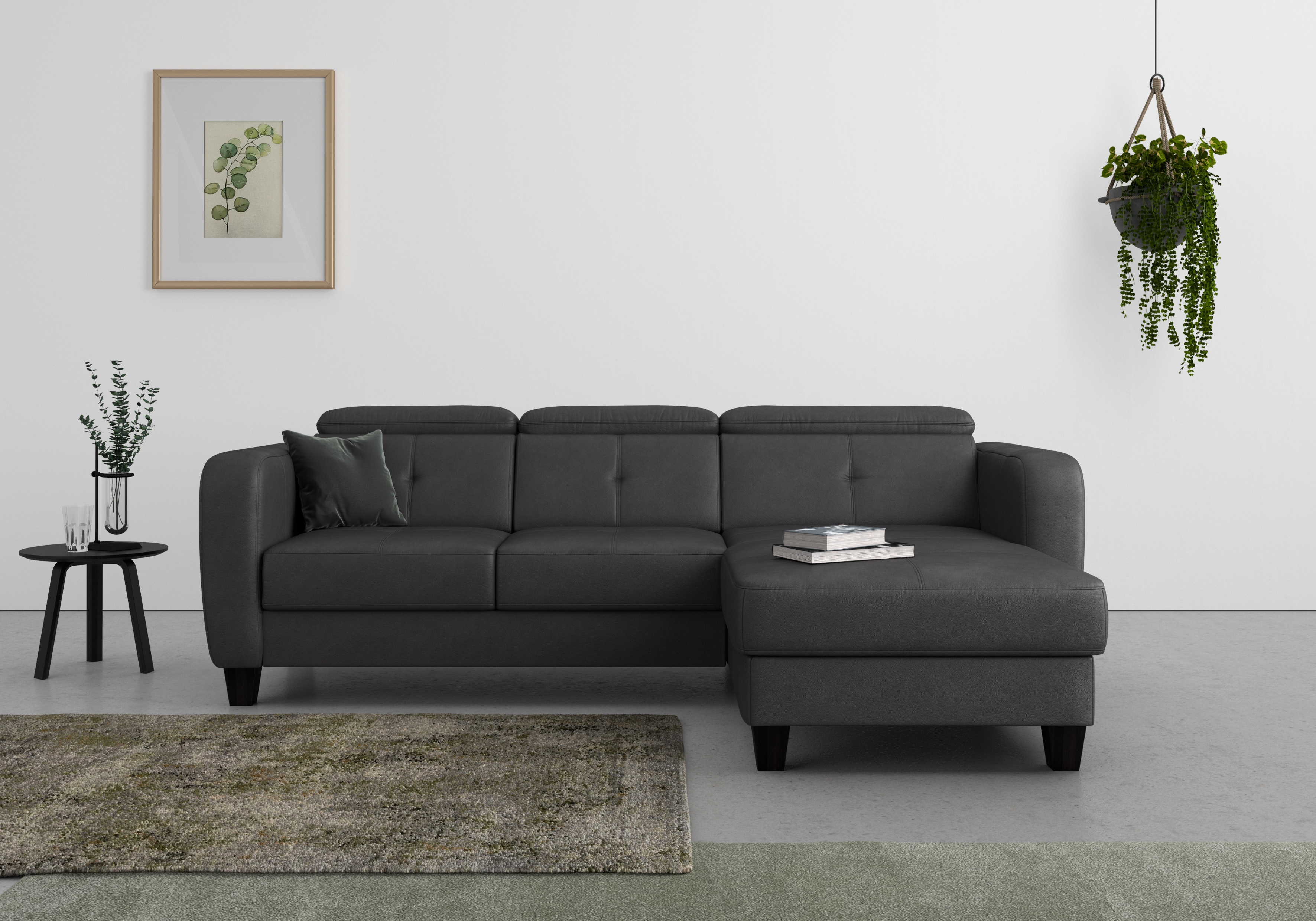 sit&more Ecksofa "Belluci L-Form" inklusive Federkern, wahlweise mit Schlaffunktion und Bettkasten
