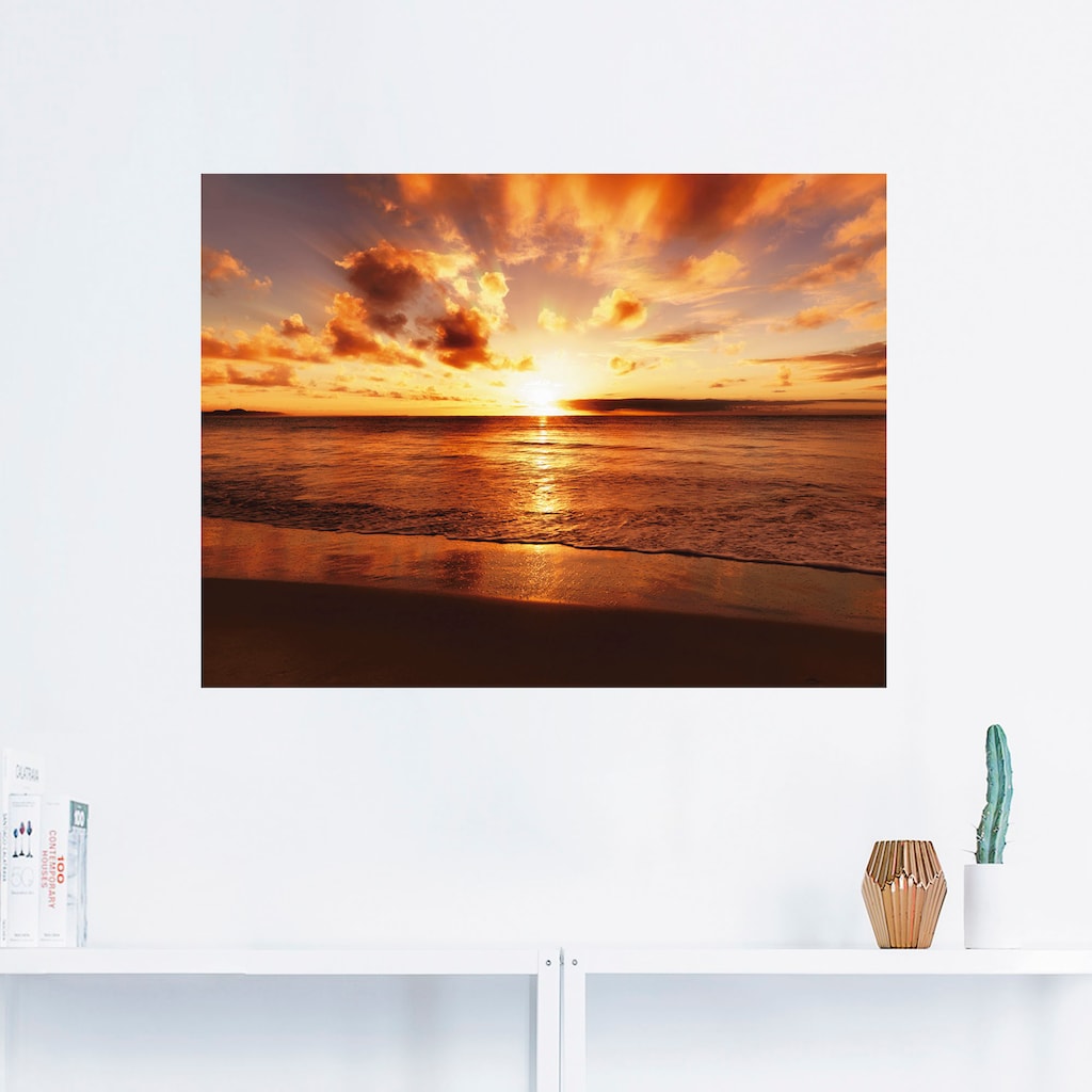 Artland Wandbild »Schöner Sonnenuntergang Strand«, Gewässer, (1 St.)