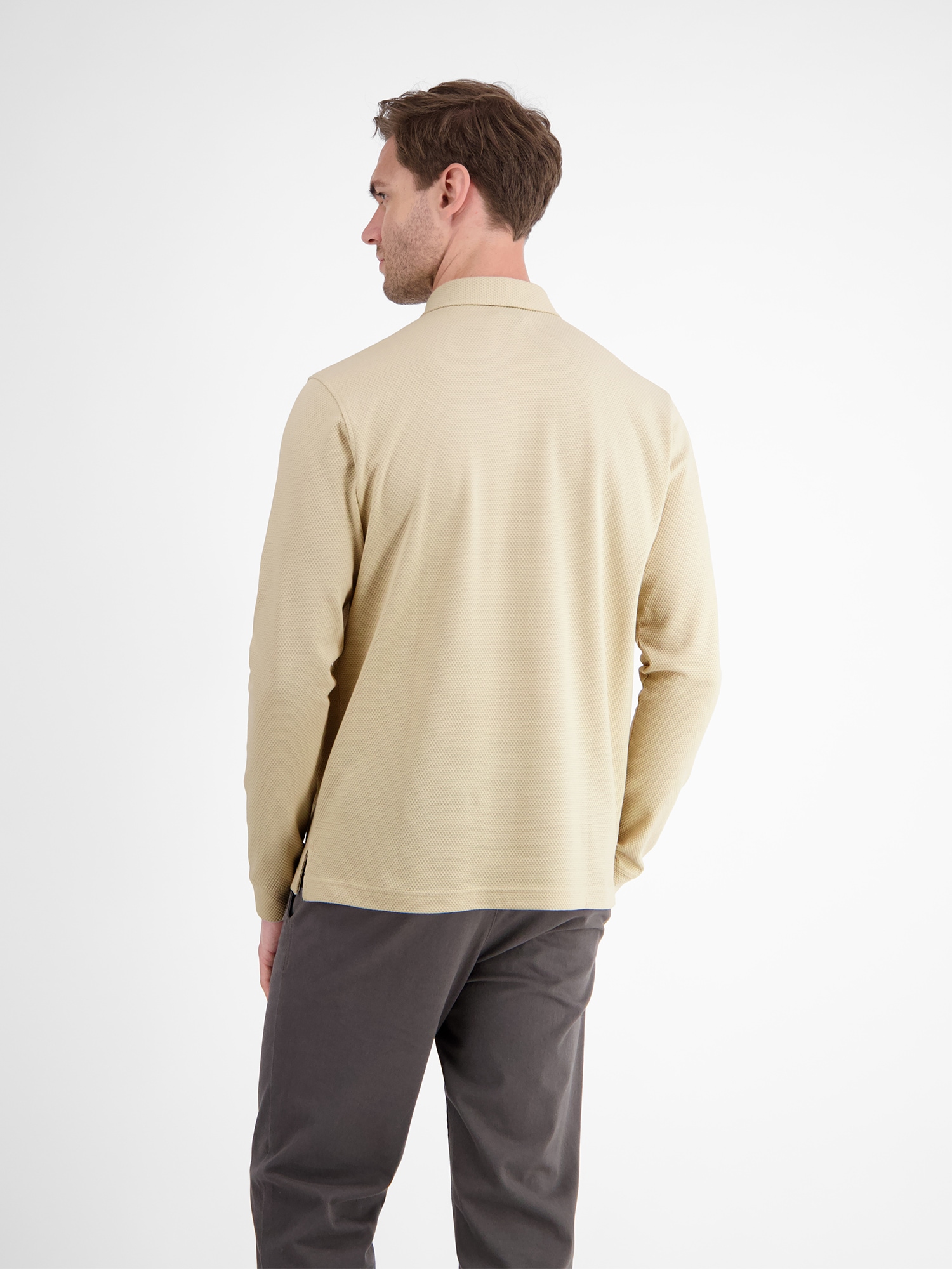 LERROS Langarm-Poloshirt »Herren-Langarmpolo in Waffeloptik«