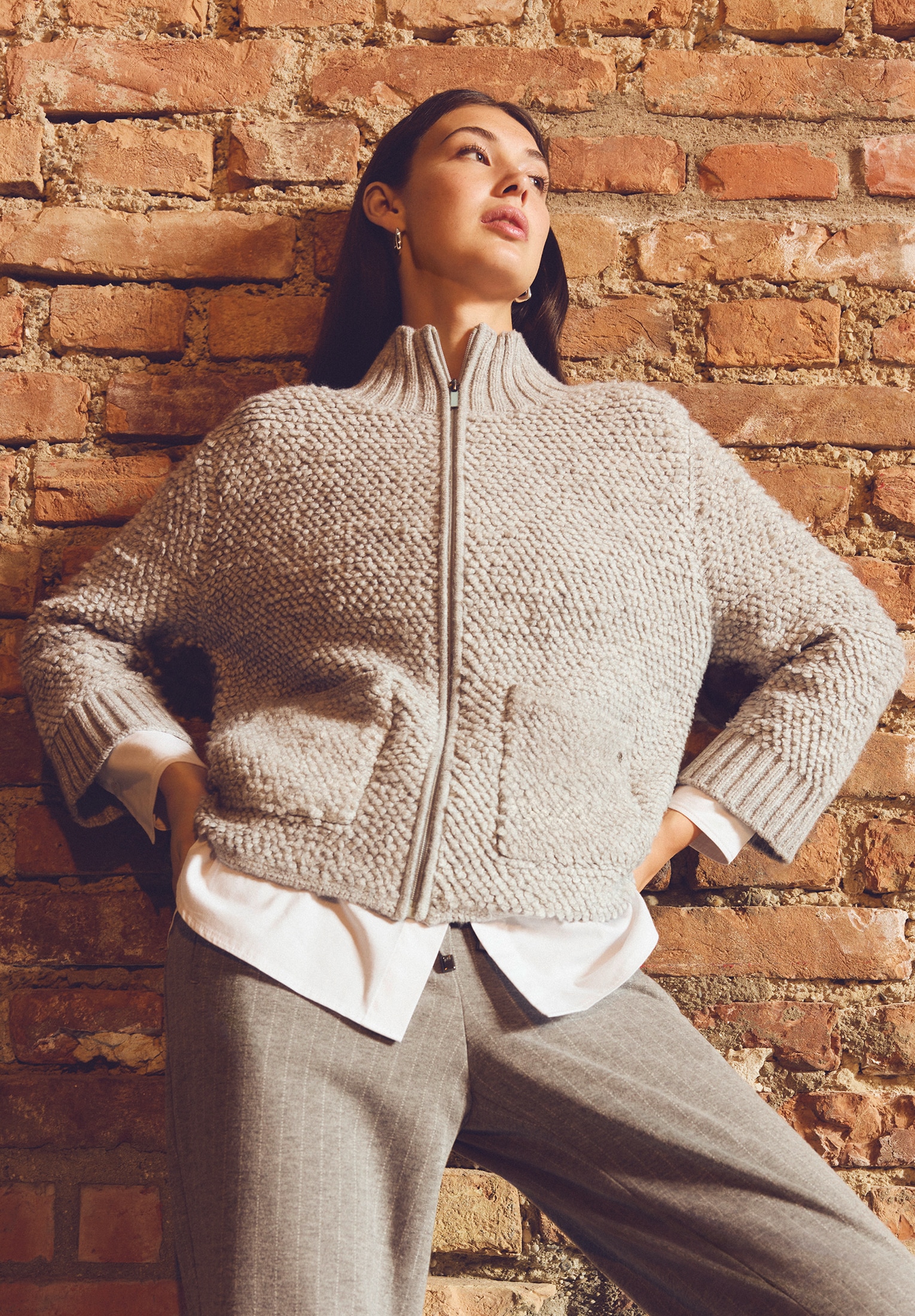 Betty&Co Strickjacke »Betty & Co Damen Strick-Cardigan mit Reißverschluss«