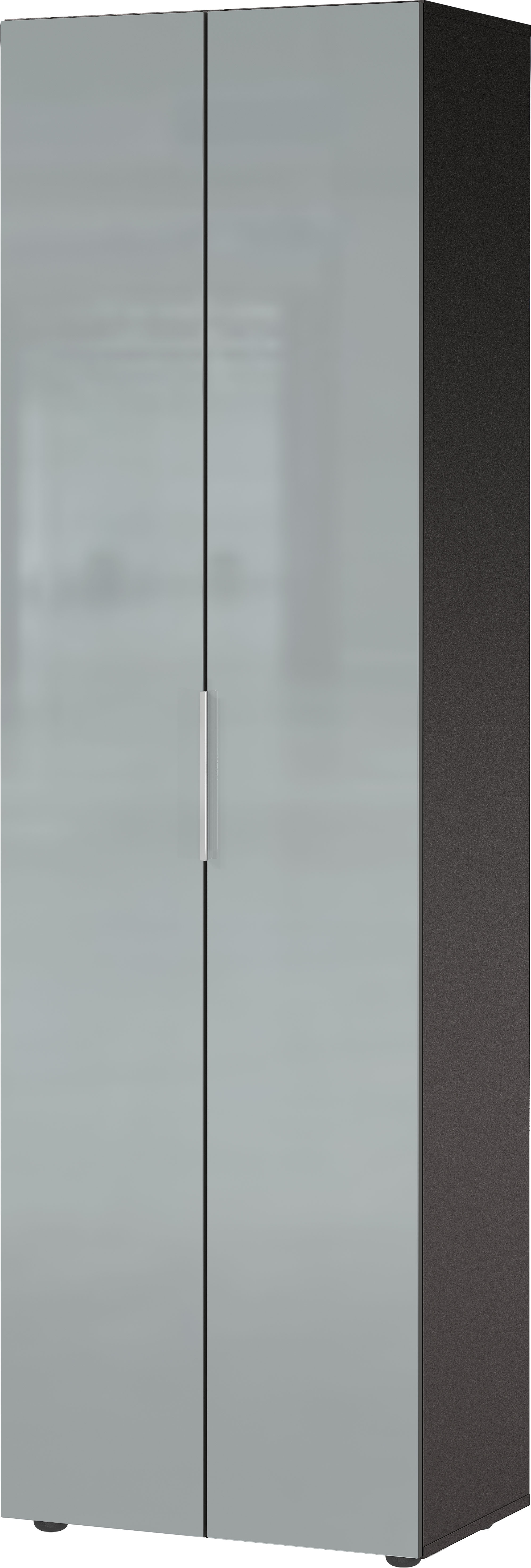 GERMANIA Garderobenschrank "Oakland mit Glasfront" Breite: 59cm, Türdämpfung,verstellb. Böden, Metallgriffe aus Chrom