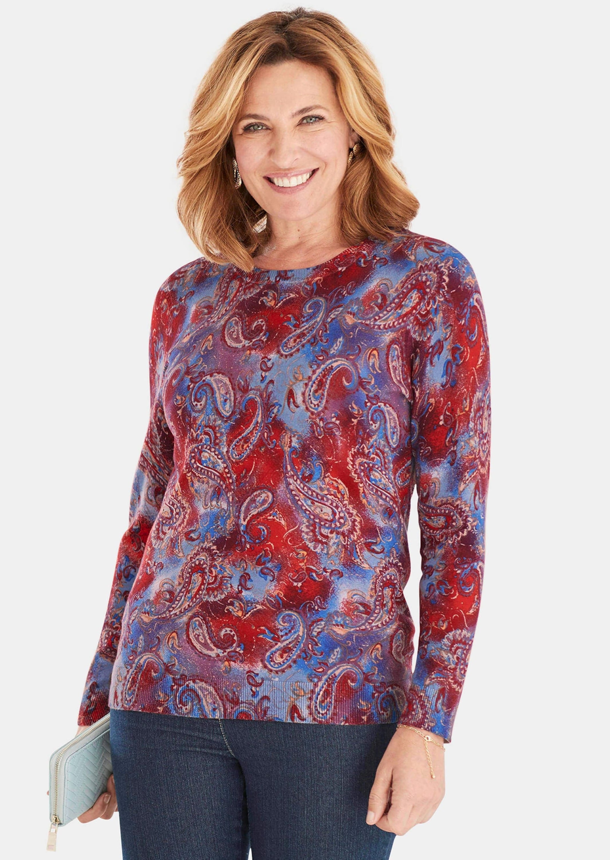 GOLDNER 2-in-1-Pullover »Sportlich-femininer Druckpullover«
