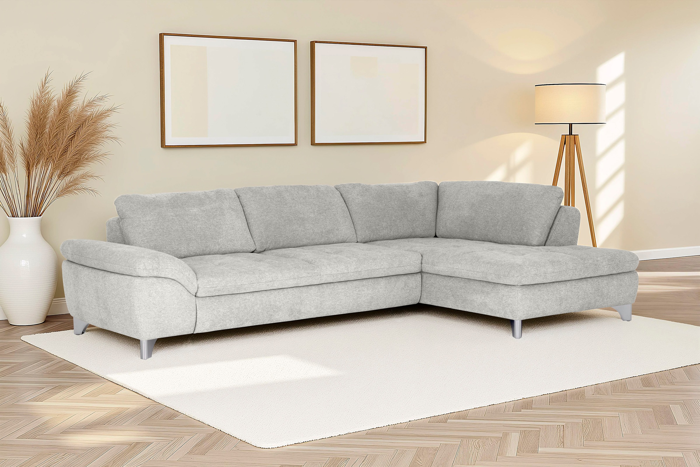Die PlanBar Ecksofa »MP-IN14007, Breite 306 cm« wahlweise mit Bettfunktion und verstellbaren Kopfstützen