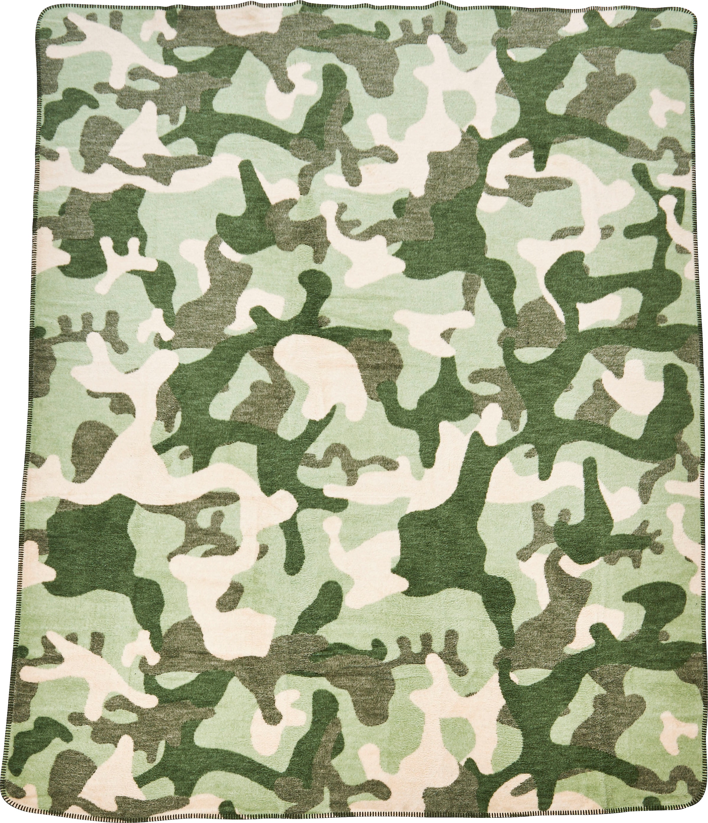 Wohndecke »Camouflage«, Wohndecke mit einfassender Ziernaht, Kuscheldecke