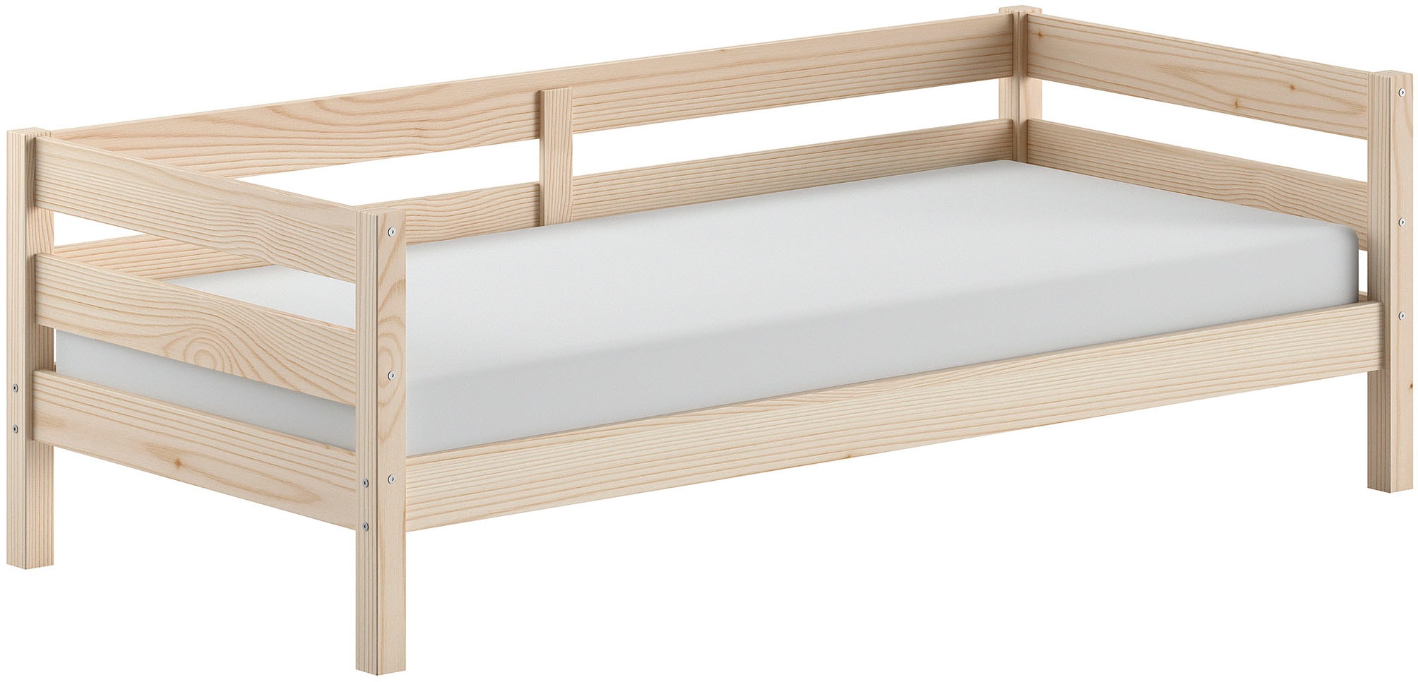 Vipack Daybett »Margrit, mit zeitlosem Design universell einsetzbar« Liegefläche 90 x 200 cm, inkl. Rolllattenrost und seitlichem Umbau,  stabiles Massivholzbett, wahlweise in 2 Farben erhältlich