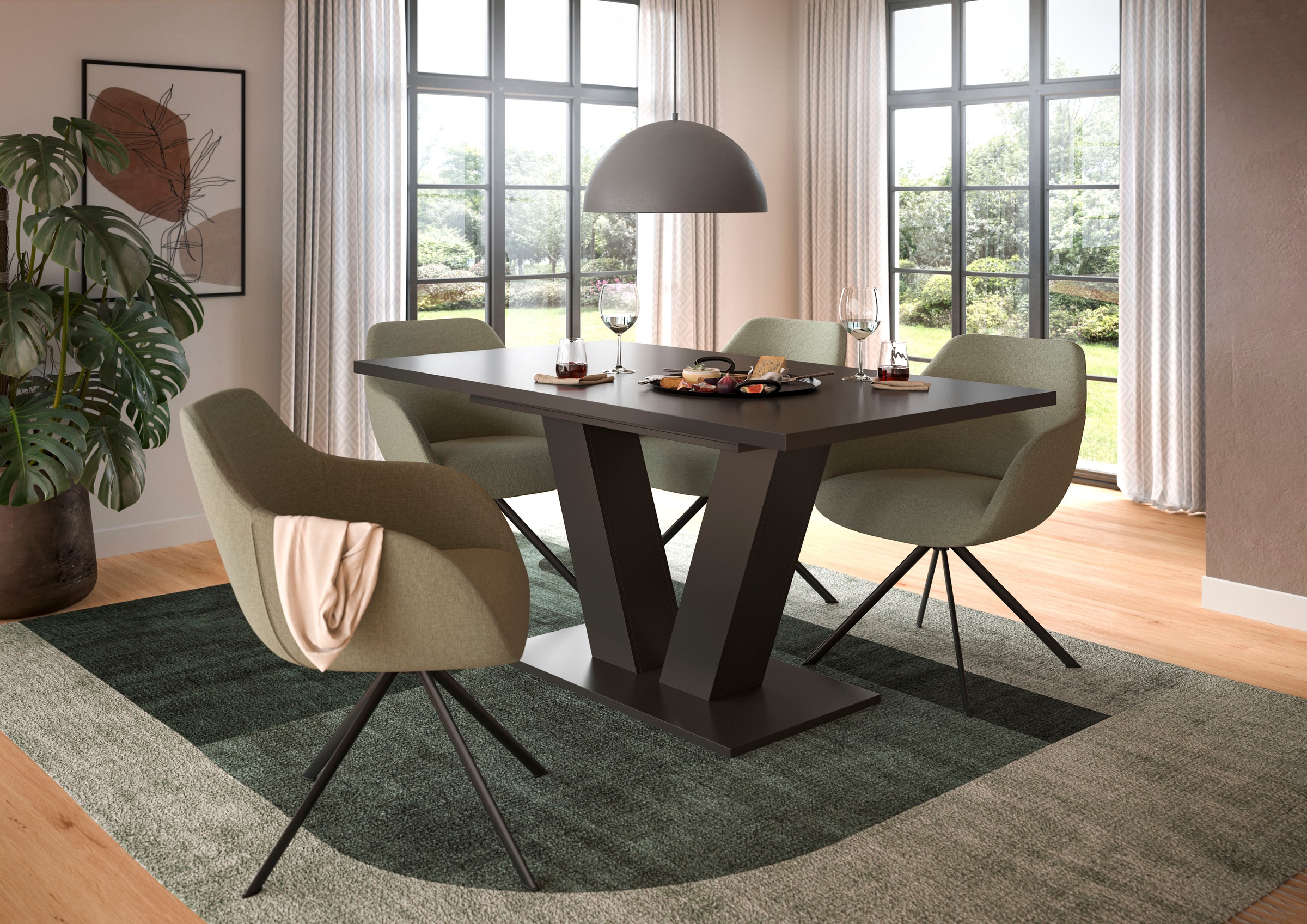 Home affaire Esstisch "Motus, ausziehbar 150 -190 cm, inklusive 40 cm Einle günstig online kaufen