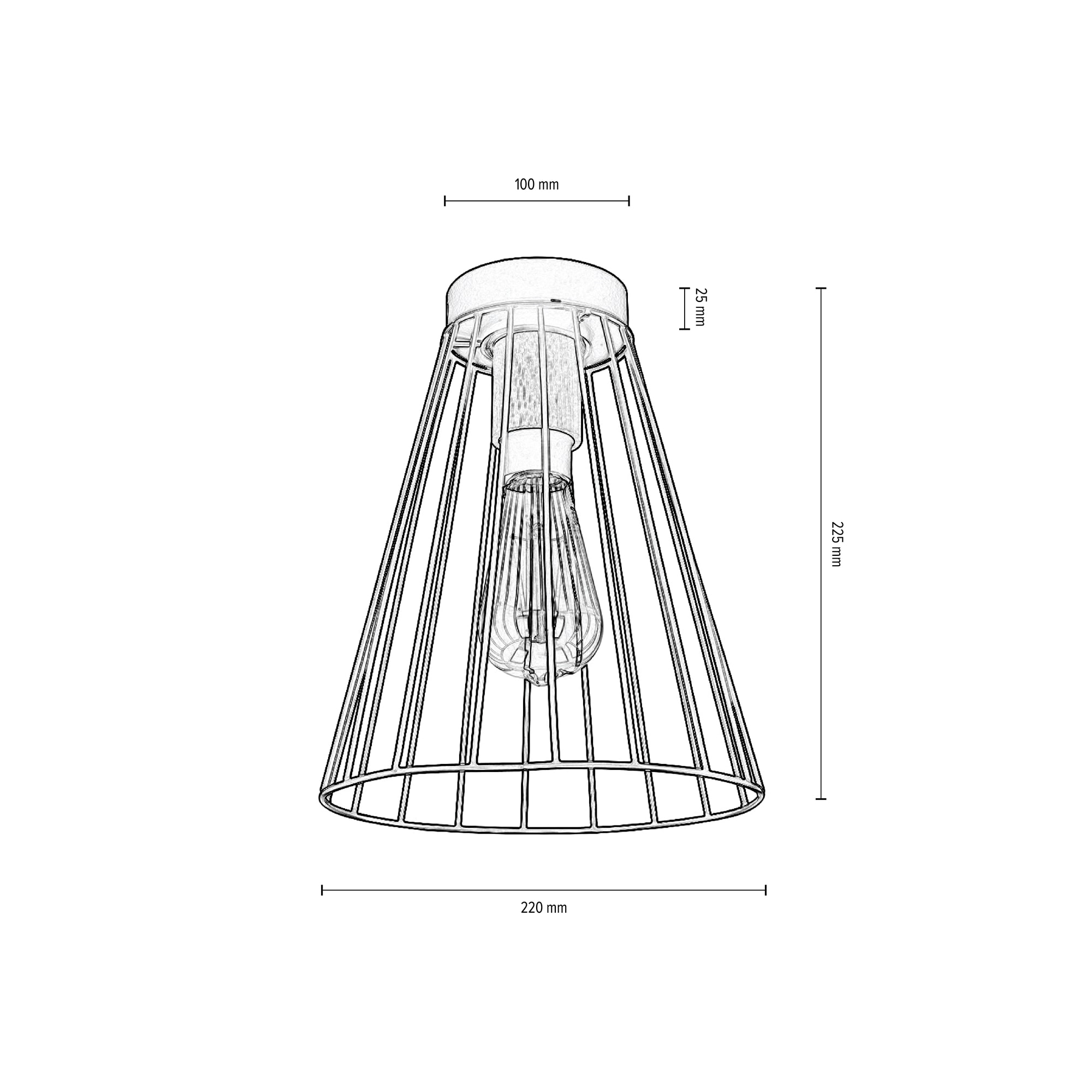 SPOT Light Deckenleuchte »GUNNAR«, 1 flammig-flammig, Moderne Käfig-Optik,  aus Metall und Eichenholz | BAUR