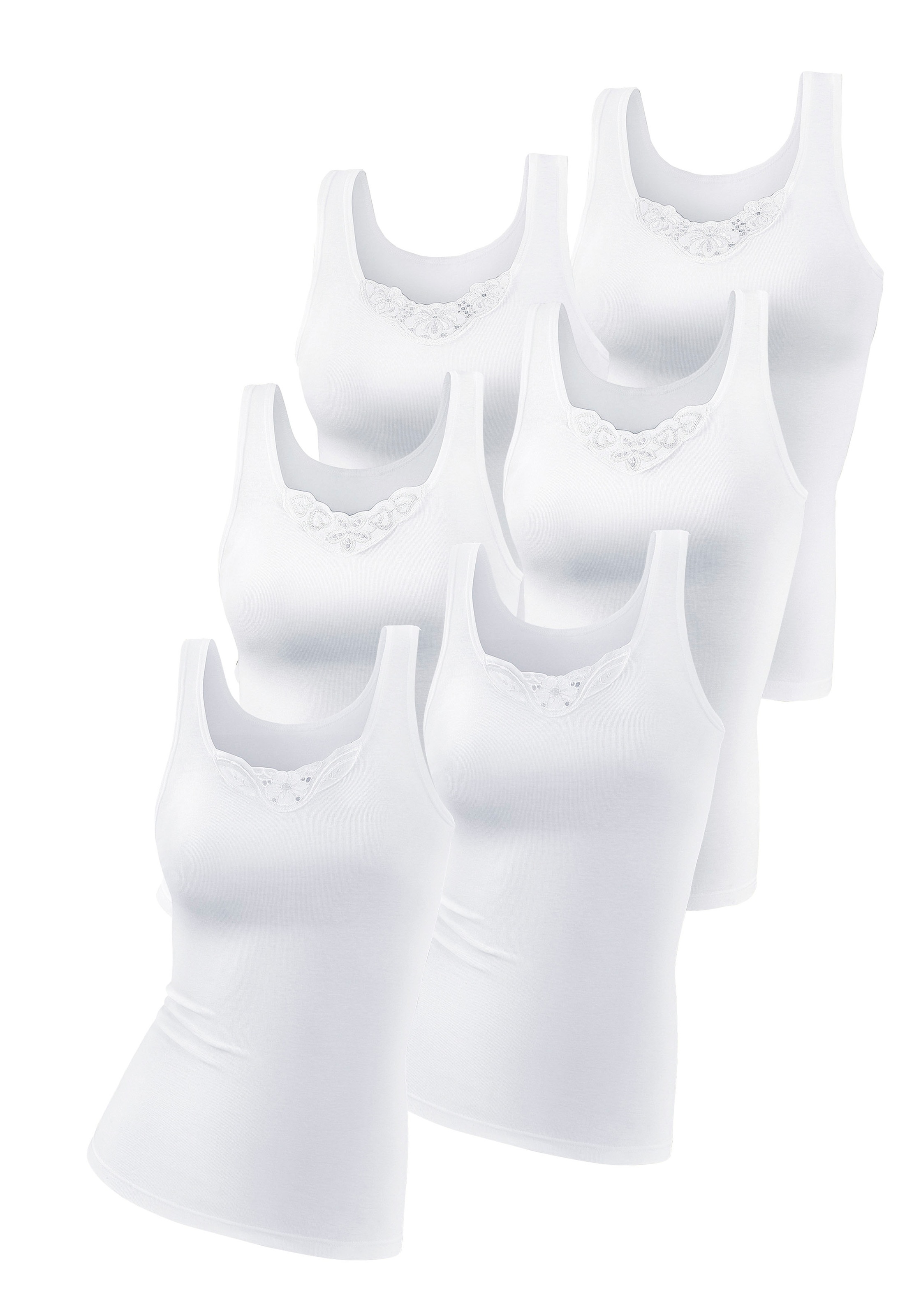 petite fleur by Lascana Unterhemd 6er-Pack, aus reiner Baumwolle, Tanktop, Unterziehshirt