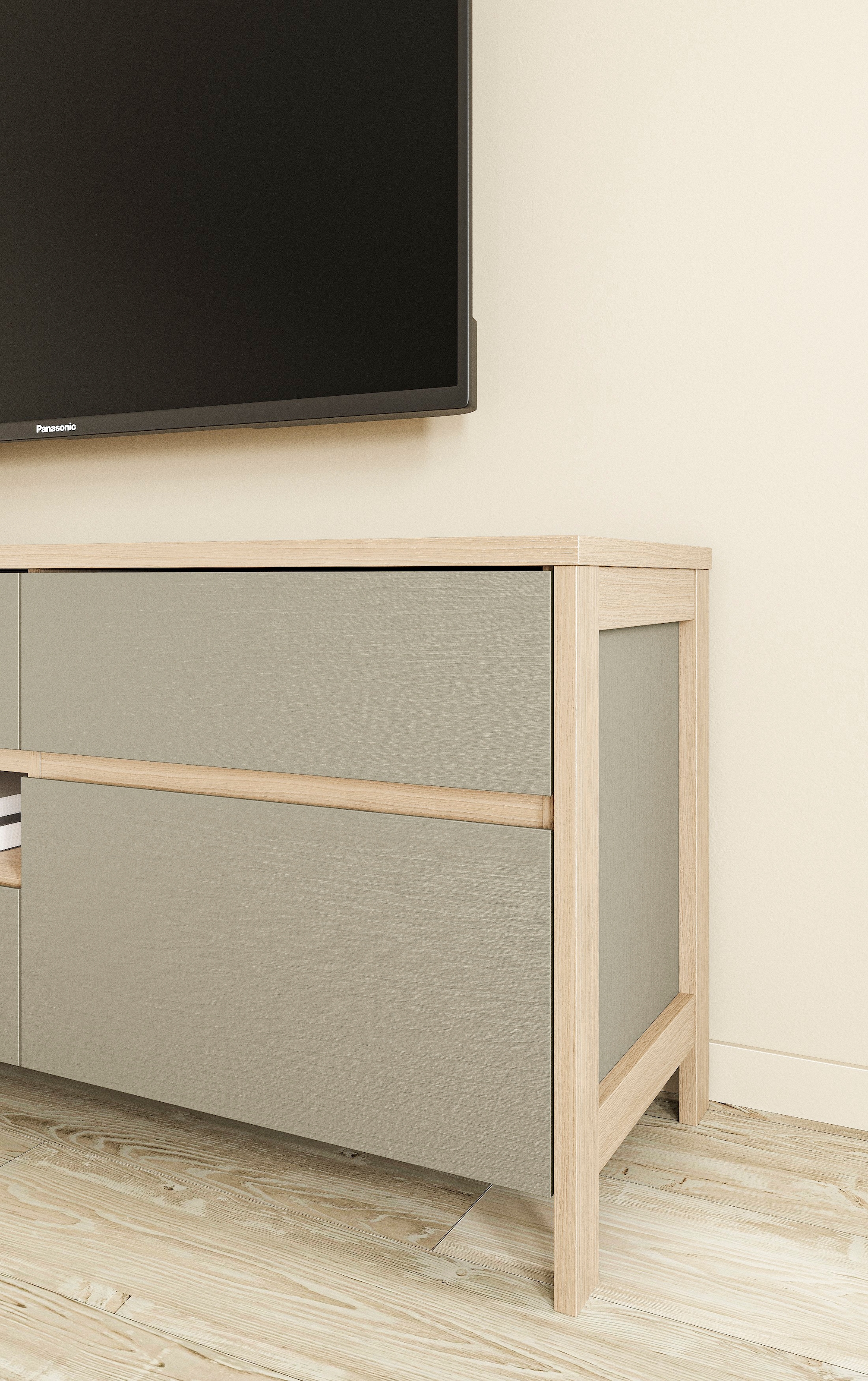 Home affaire Wohnwand »Stranda, moderne Anbauwand, Komplettset im Scandi-Style«, (3 St.), enthält Vitrine, Lowboard und Wandboard, 270 cm breit