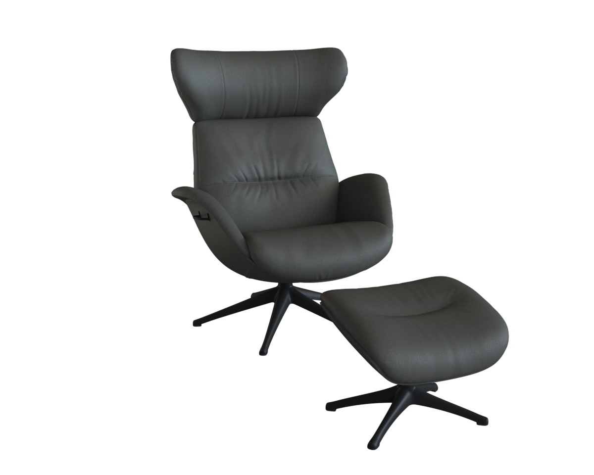 FLEXLUX Relaxsessel »Relaxchairs More«, Premium Komfort, Rücken- & Kopfteilverstellung, drehbar, Fuß schwarz