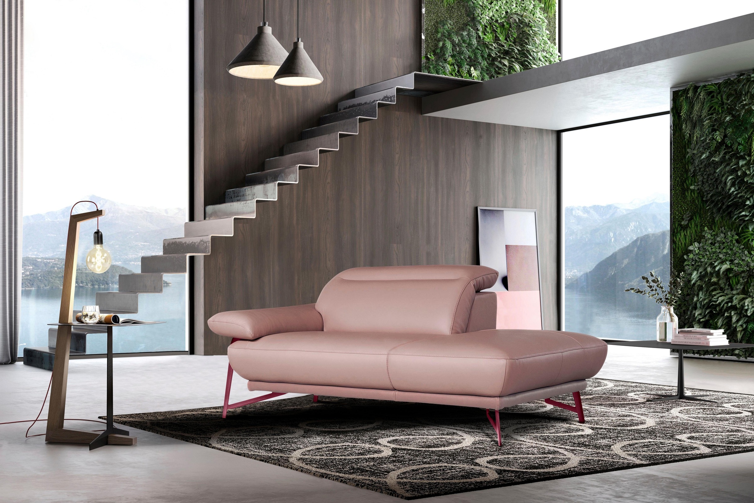 Egoitaliano Polstergarnitur »Anais, Design mit hohem Sitzkomfort für mehr Bequemlichkeit«, Set: bestehend aus Sofa und Ottomane, inkl. Kopfteilverstellung