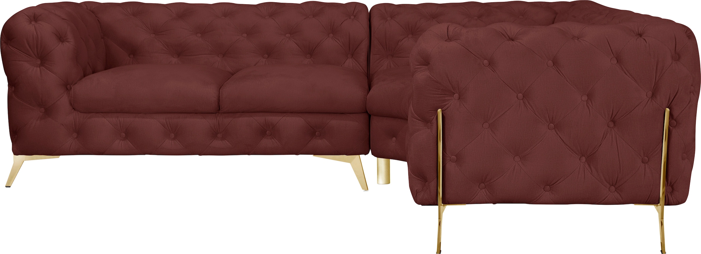 Home affaire Chesterfield-Sofa "Amaury L-Form" moderne Chersterfield-Optik, günstig online kaufen
