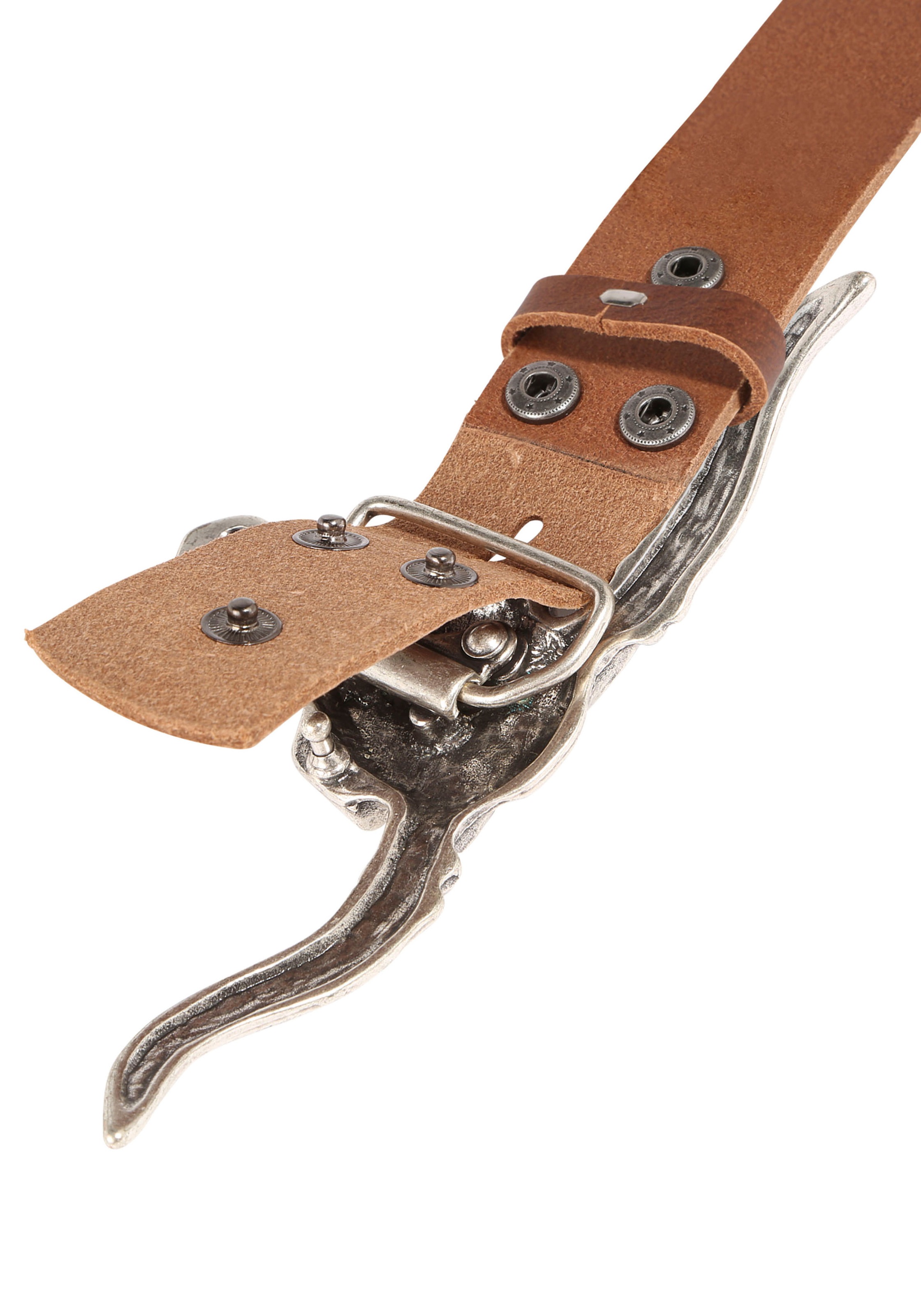 Thumbnail - Rettungsring Gürtel Ledergürtel mit austauschbarer Schließe "Büffelkopf"