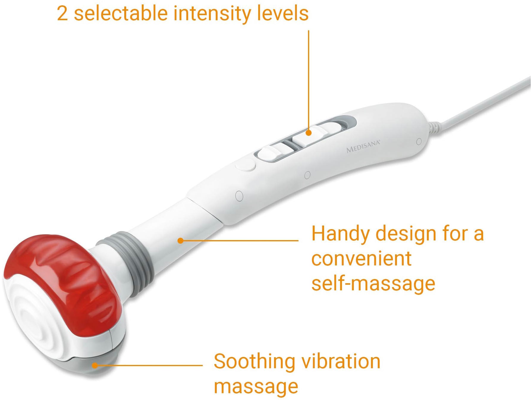 Medisana Massagegerät »HM 886«, (Set, 6 tlg.), Handmassagegerät mit Rotlicht- und Wärmefunktion