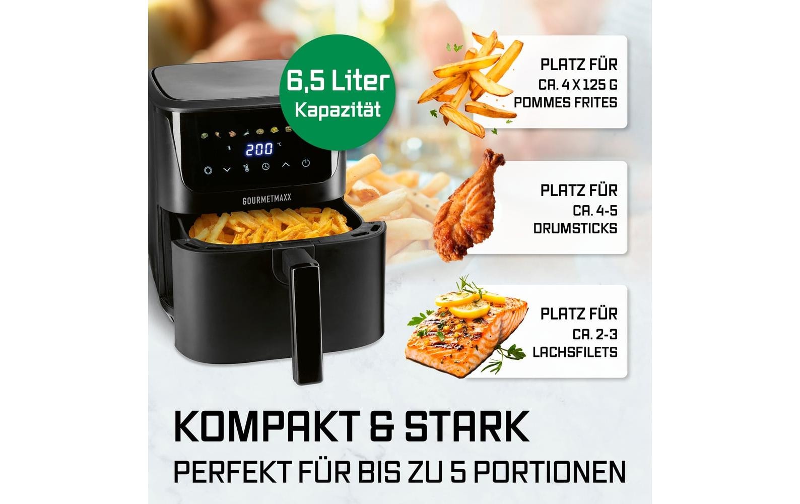 GOURMETmaxx Heißluftfritteuse »6,5 l« 1600 W