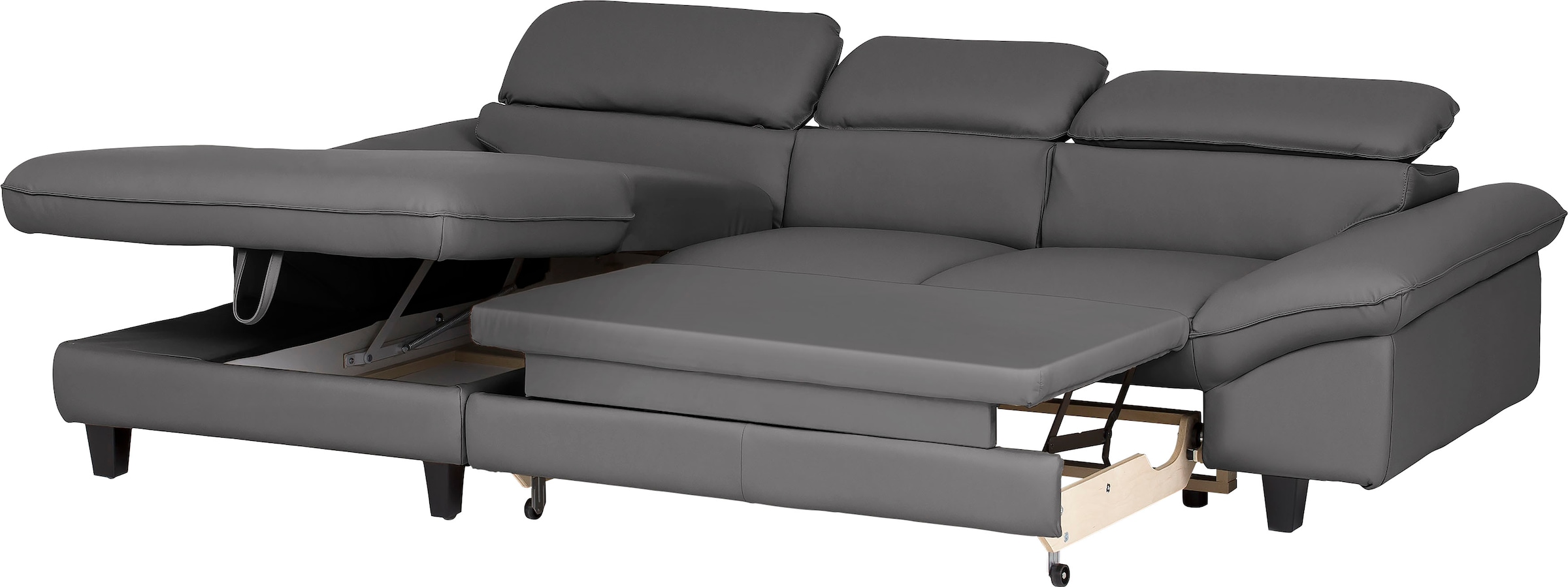 Home affaire Ecksofa »Pilot L-Form«, mit Kopfteilverstellung, wahlweise mit Bettfunktion & Bettkasten