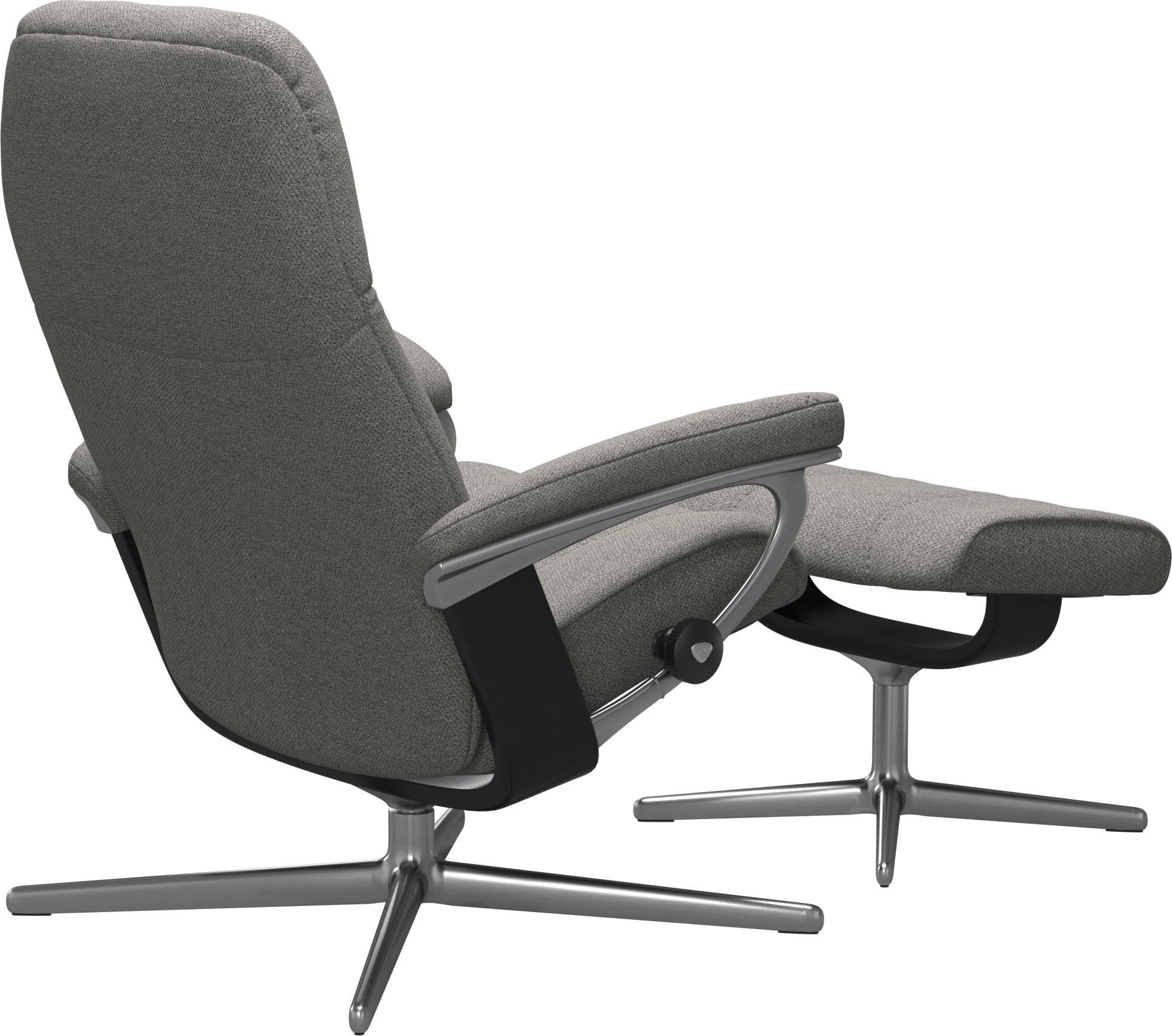 Stressless® Relaxsessel »Consul«, (Set, Relaxsessel mit Hocker), mit Hocker, mit Cross Base, Größe S, M & L, Holzakzent Schwarz