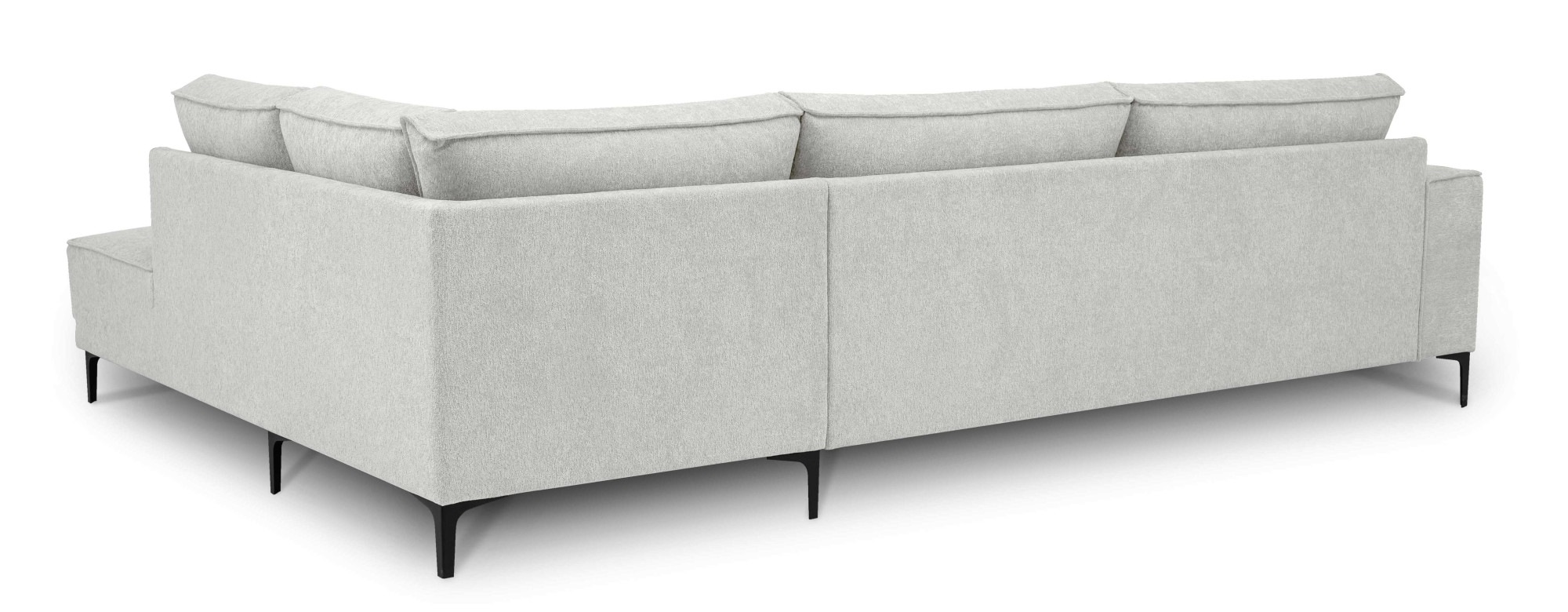 Places of Style Ecksofa »Polsterecke Oland, Struktur, Flachgewebe, Luxus-Microfaser, Boucle«, L-Form, 289 cm, Wellenunterfederung, Skandi-Design, Metallfüße
