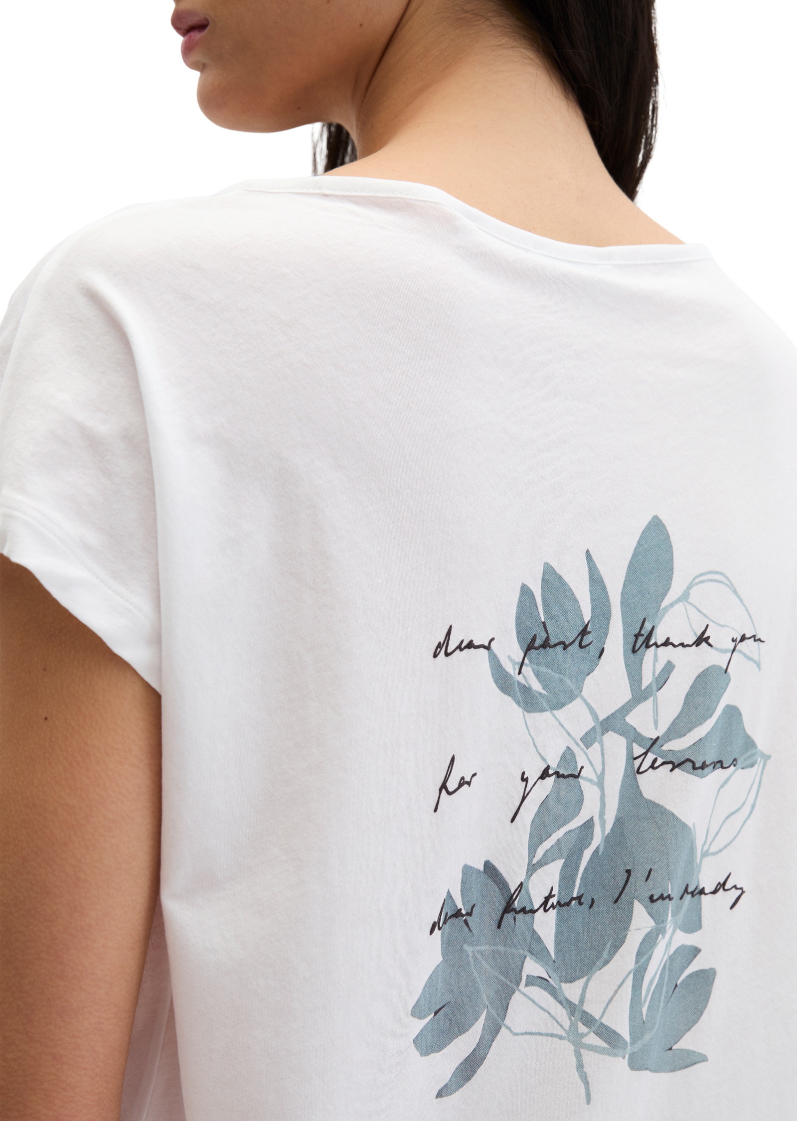 T-Shirt MARC O'POLO "aus leichtem Single Jersey", Damen, Gr. S, weiß, Obermaterial: 100% Baumwolle, unifarben, Basic, loose fit, U-Boot-Ausschnitt, normaler Saum, Shirts T-Shirt 3