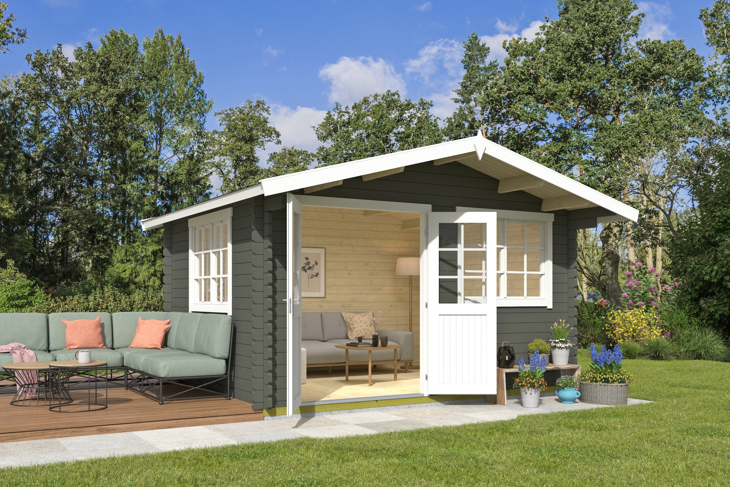 Nordic Holz Gartenhaus "Norderney 2", mit breitem Einstieg und Doppelfenste günstig online kaufen