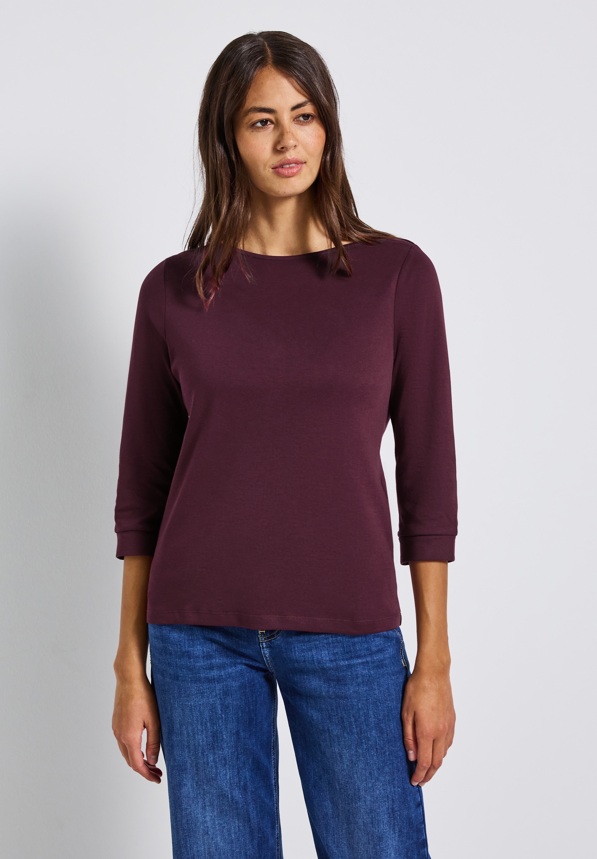 STREET ONE Langarmshirt, in Unifarbe günstig online kaufen