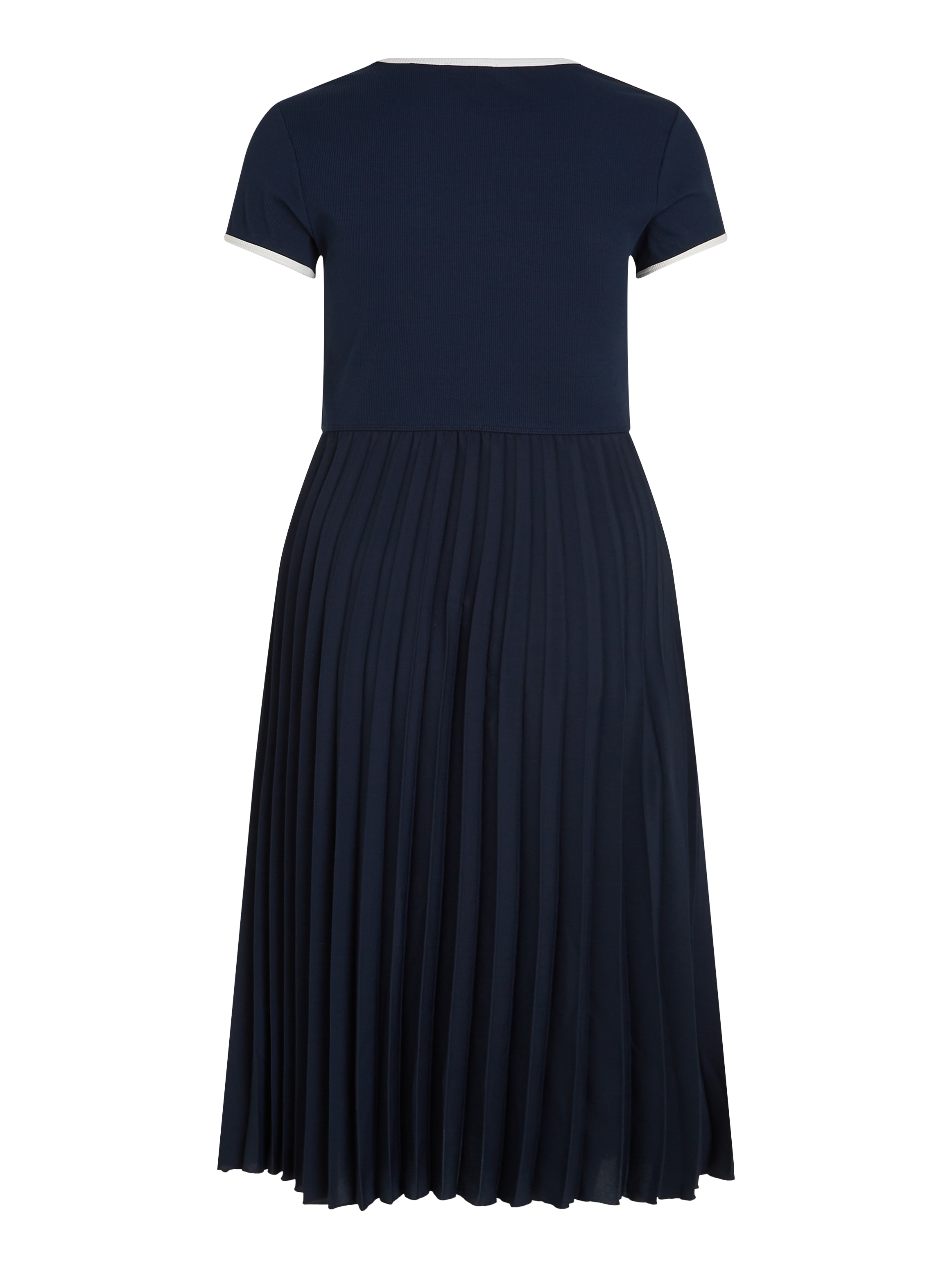 Tommy Hilfiger Curve Blusenkleid »CRV CONTRAST SOFT V-NK DRESS«, in Großen Größen, mit tiefem Rundausschnitt