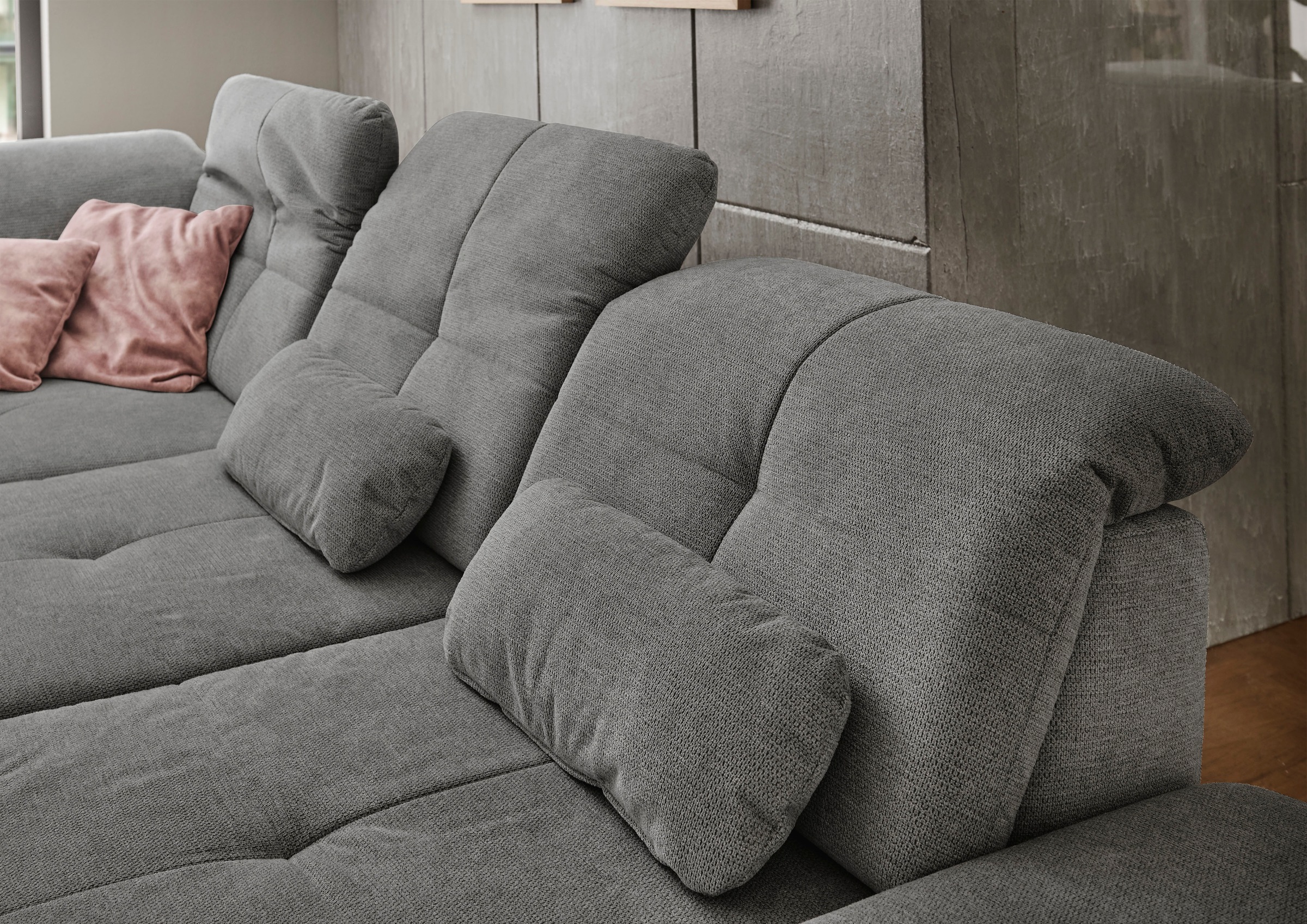 Die PlanBar Ecksofa »MP-IN16012 L-Form mit Federkern-Polsterung«, inkl. Sitztiefenverstellung, optional mit Funktionen