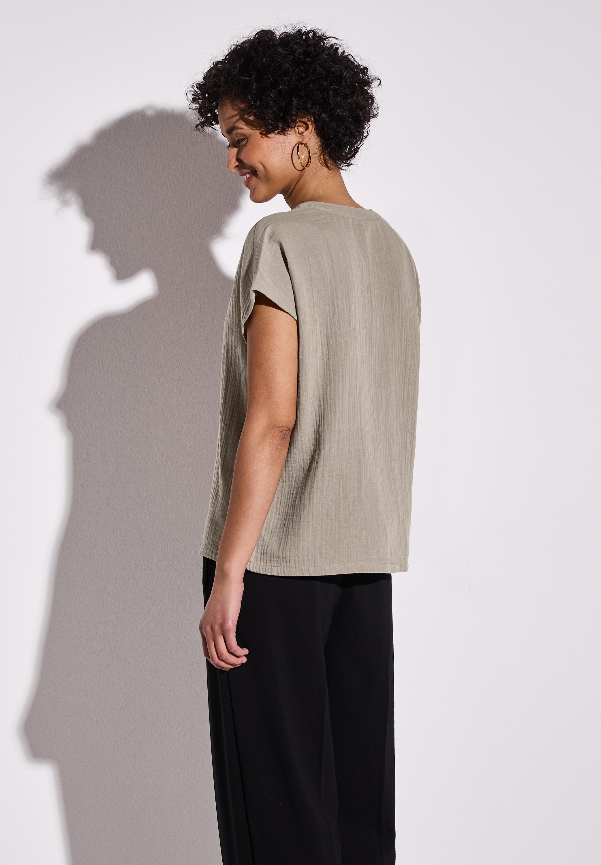 STREET ONE Hemdbluse, aus reiner Baumwolle