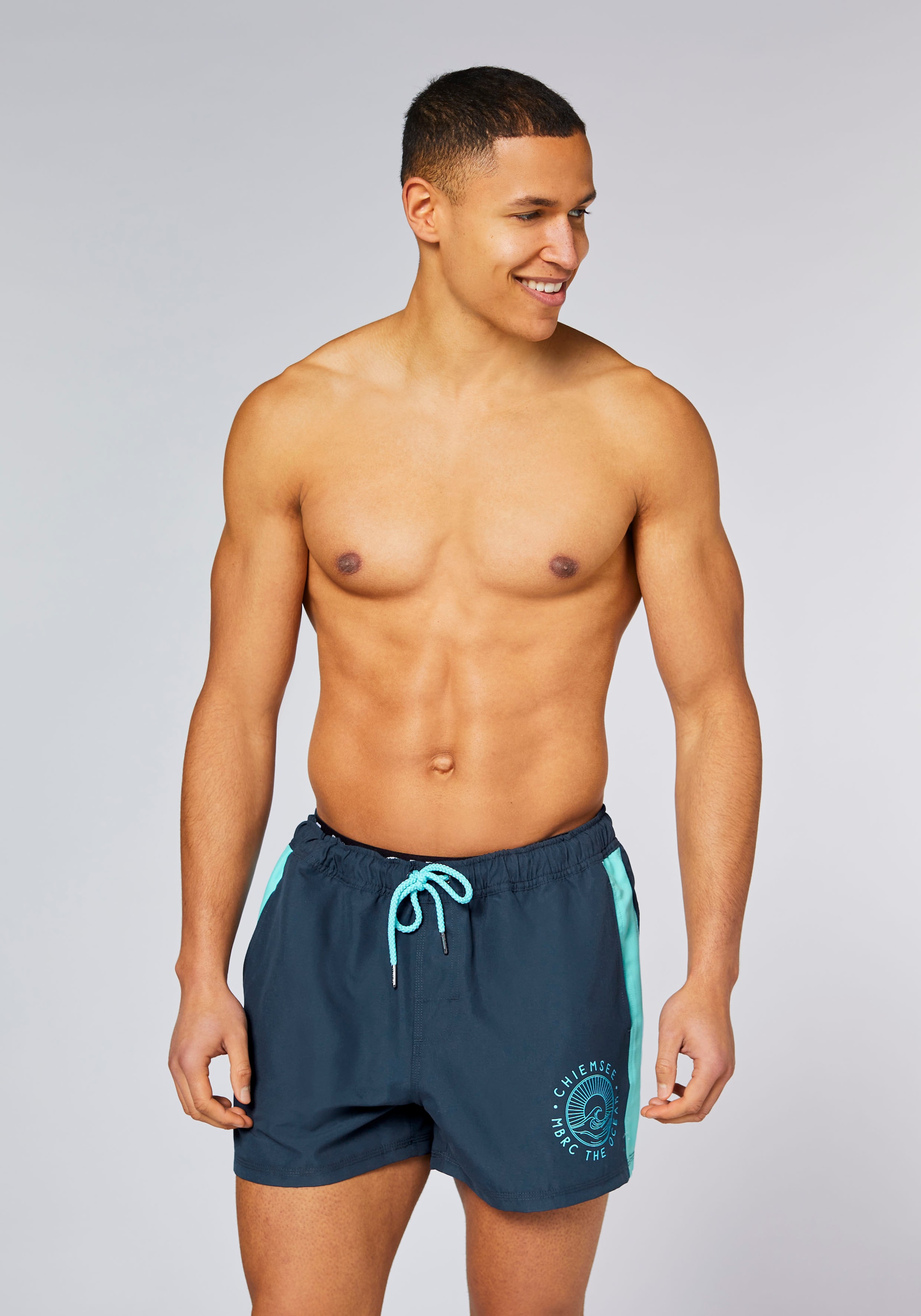 Badeshorts CHIEMSEE, Gr. 3XL (64/66), total eclipse, 100% Polyester, Badehosen Badeshorts