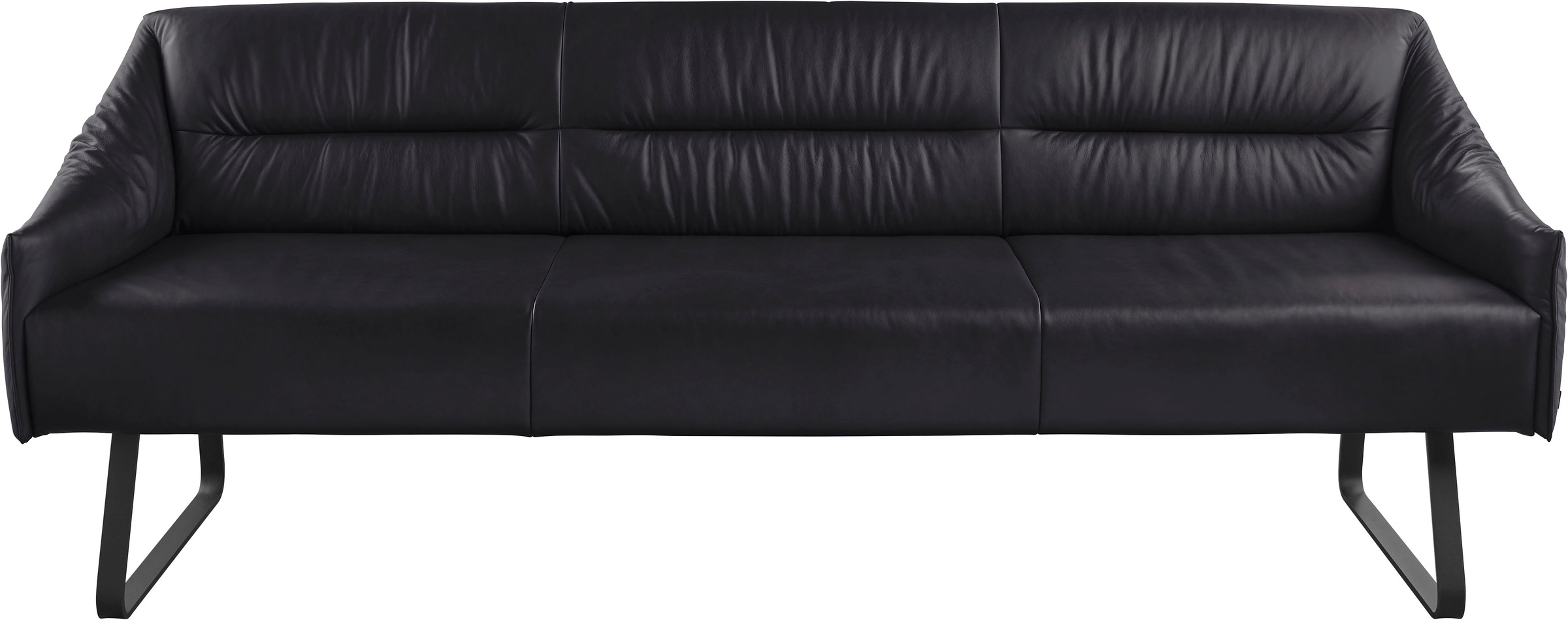 Essbank MUSTERRING "JustB SP500", blau (night blau), B:232cm H:86cm T:70cm, Sitzbänke, Essbank, Metallkufe schwarz, verschiedene Farben, Breite 220 oder 250 cm 2