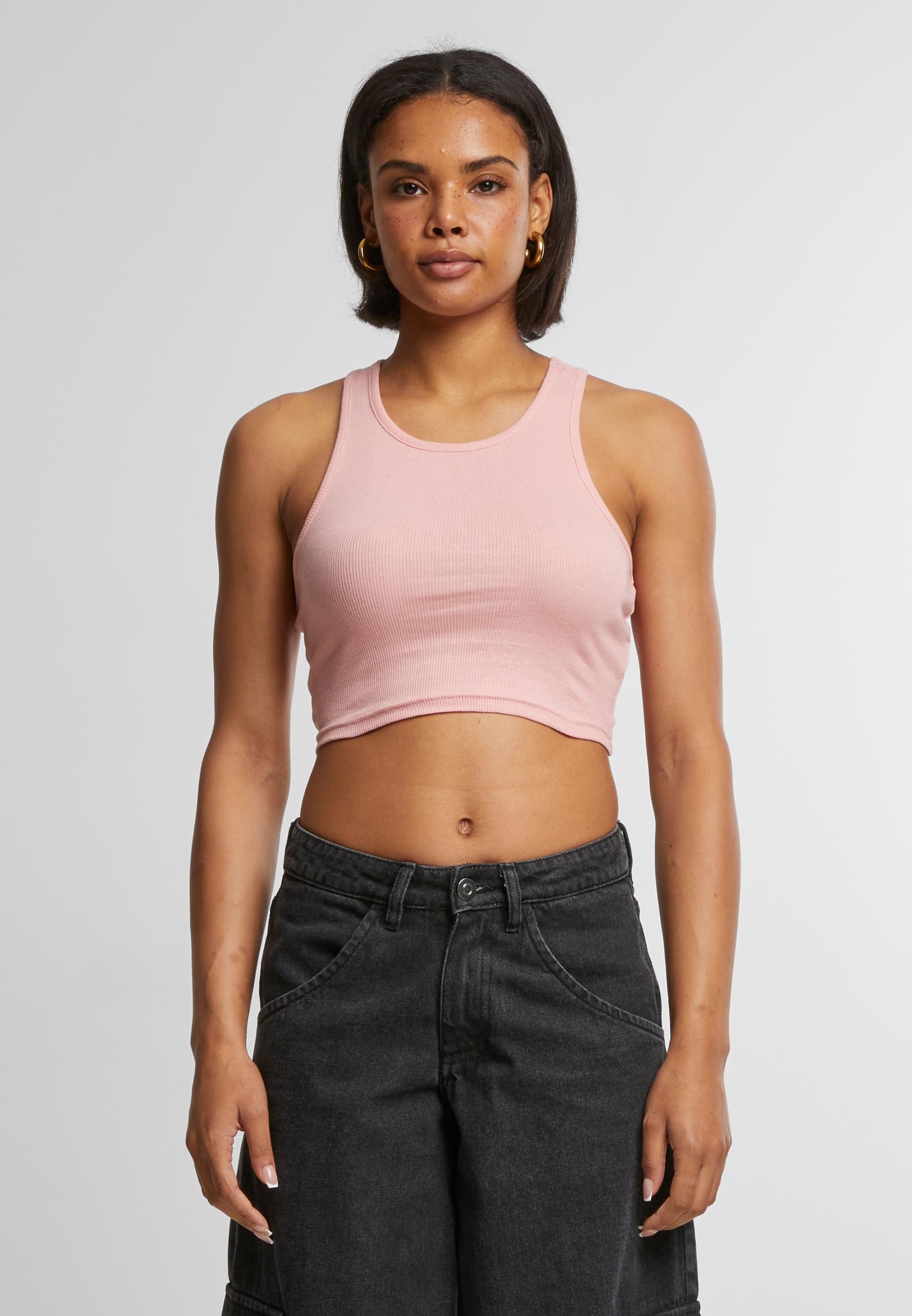 URBAN CLASSICS Muskelshirt »Urban Classics Damen Ladies Cropped Rib Top«, (1 tlg.)