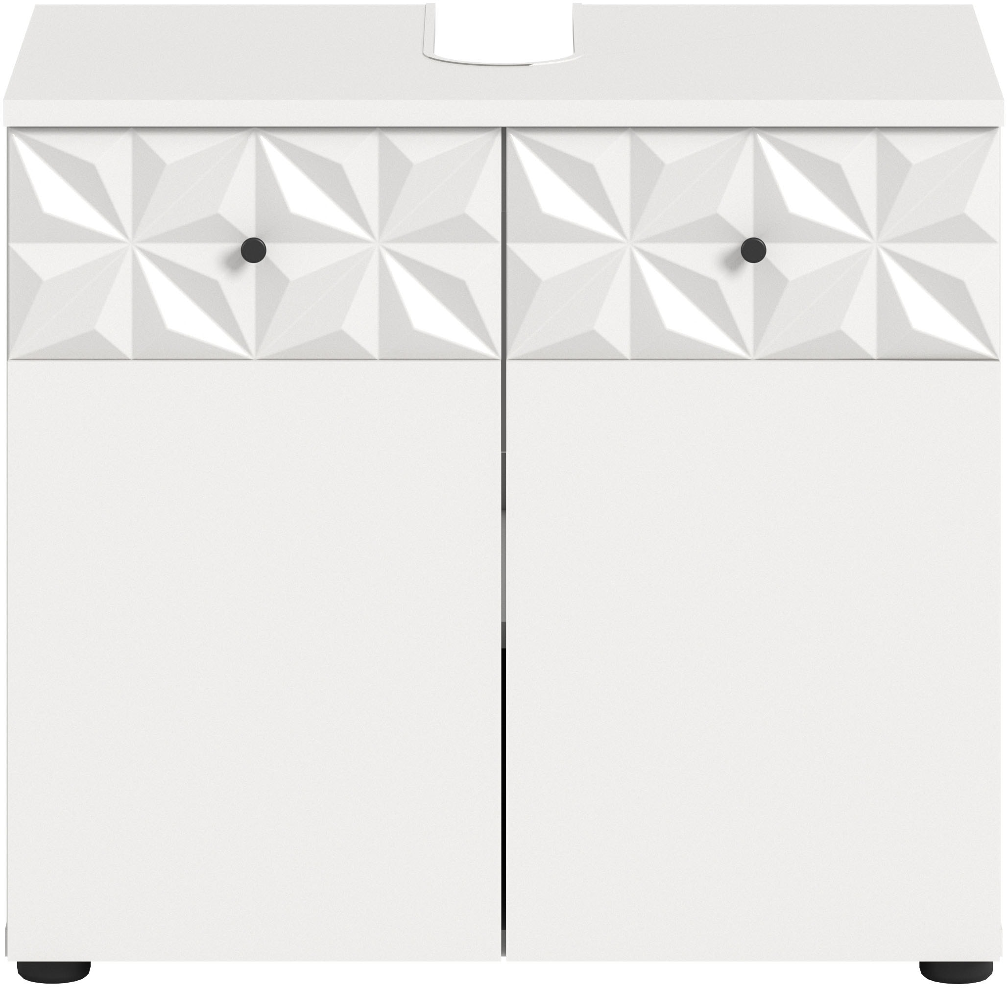 INOSIGN Waschbeckenunterschrank »VICENZA, TOPSELLER!, Breite 60cm, mit Ornamentabsetzung«, WBU, Unterschrank, Badschrank, Badunterschrank, Waschbeckenschrank