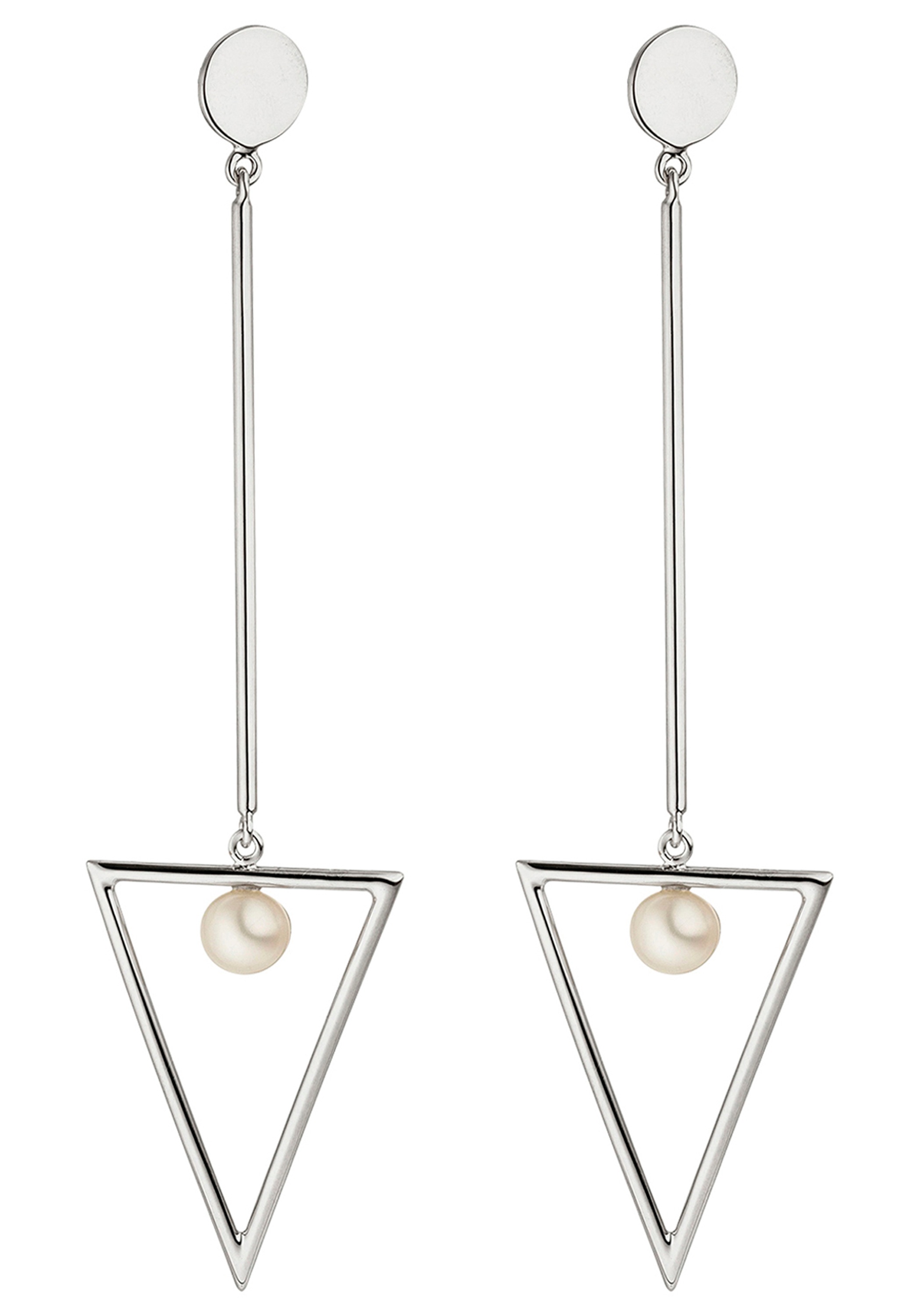 JOBO Perlenohrringe 925 Silber mit 2 Süßwasser-Zuchtperlen