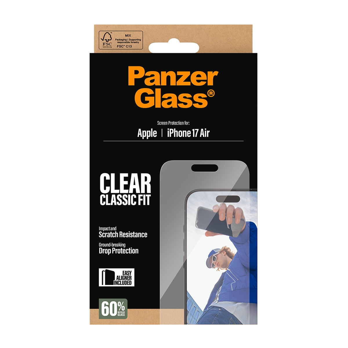 CARE by PanzerGlass Displayschutzglas »Classic Fit Screen Protector«, für Apple iPhone Air, Displayschutzfolie, Schutzfolie, Bildschirmschutz, kratz- & stoßfest