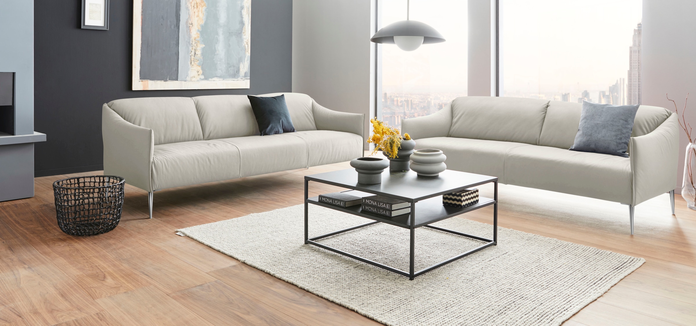 W.SCHILLIG 2,5-Sitzer »sally«, mit Metallfüßen in Chrom glänzend, Breite 194 cm